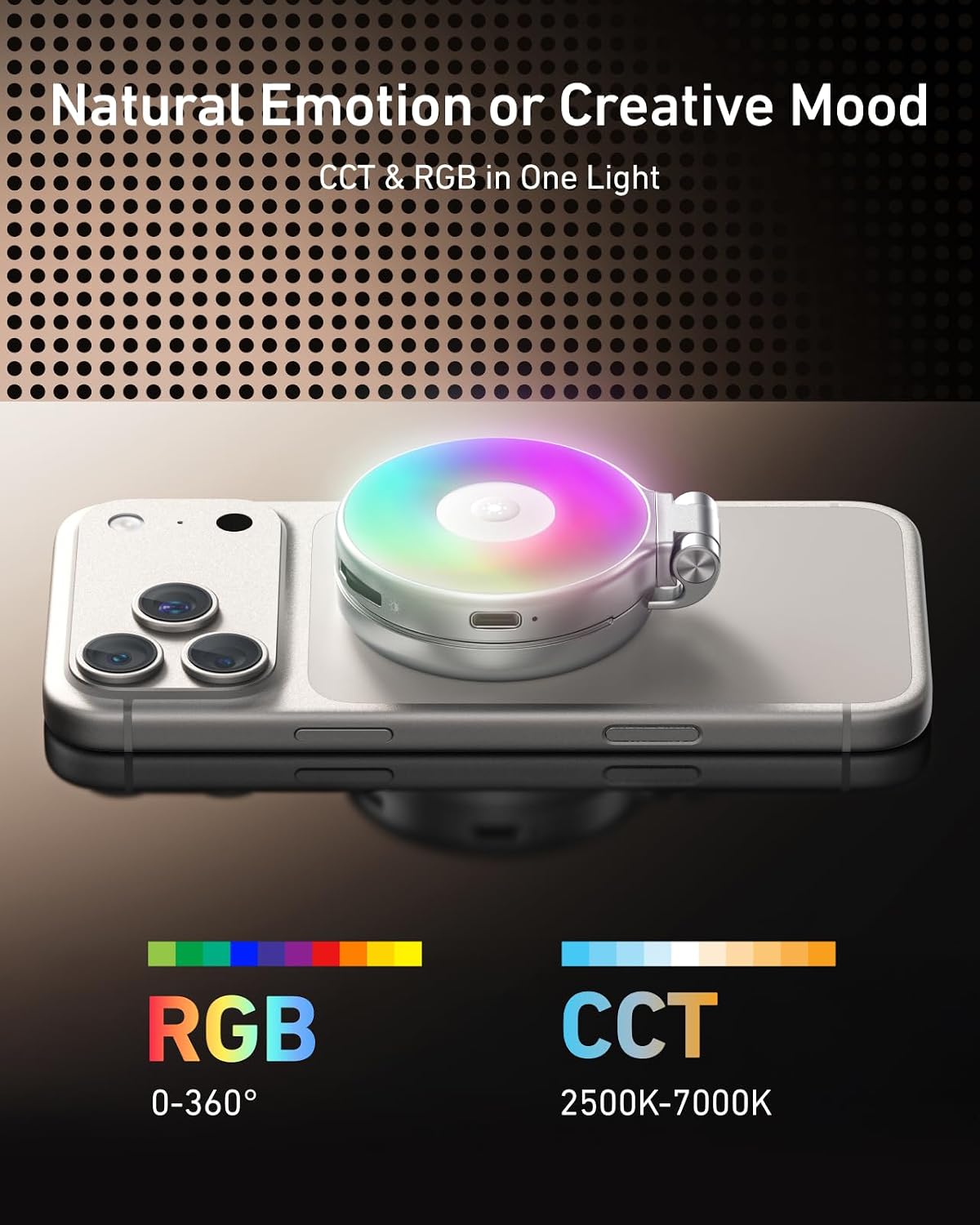 ILUMINADOR TELESIN 4 EN 1 RGB CON ESPEJO PARA CELULAR - 4
