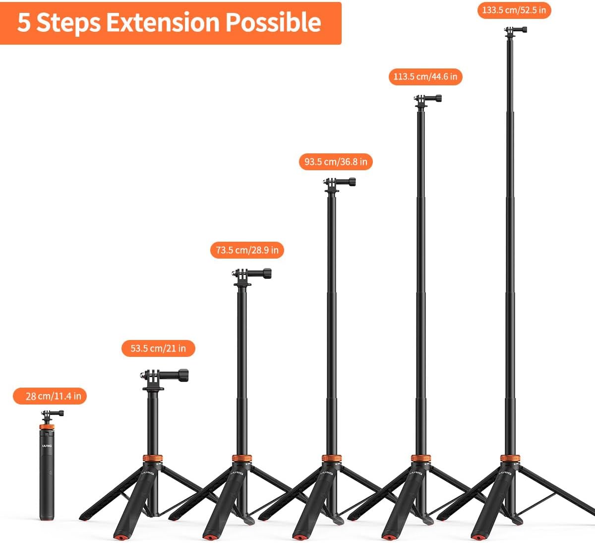 TRÍPODE PARA CÁMARA VRIG SELECT UURIG TELESCÓPICO CON SELFIE STICK Y GRIP IMPERMEABLE - 2