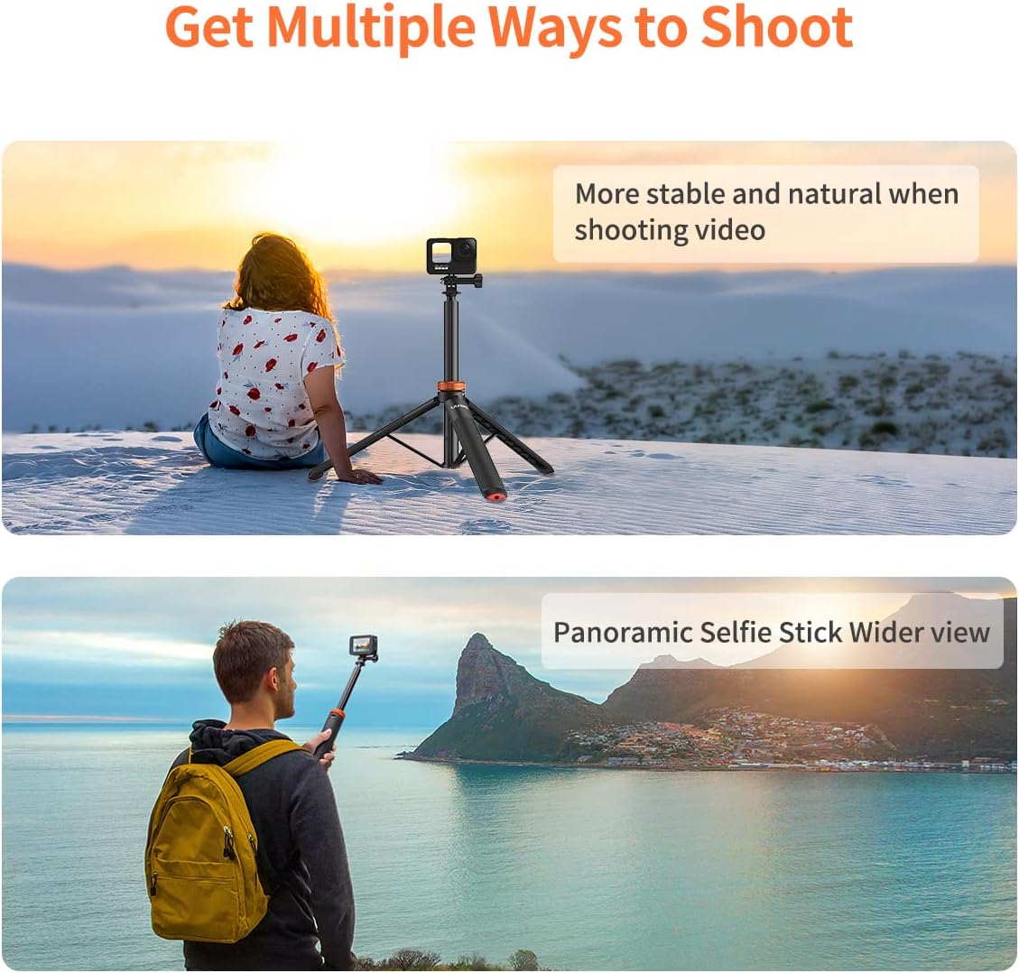 TRÍPODE PARA CÁMARA VRIG SELECT UURIG TELESCÓPICO CON SELFIE STICK Y GRIP IMPERMEABLE - 5