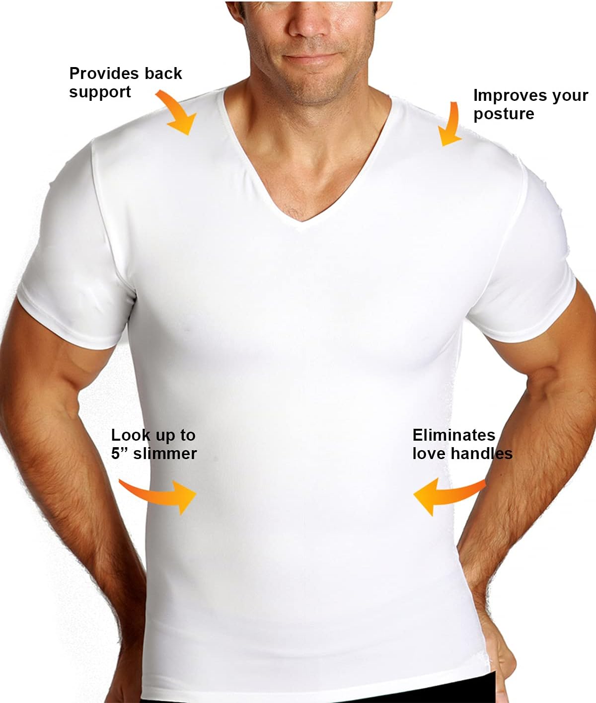 CAMISETA MOLDEADORA PARA HOMBRE INSTA SLIM V-NECK COMPRESIÓN - 5