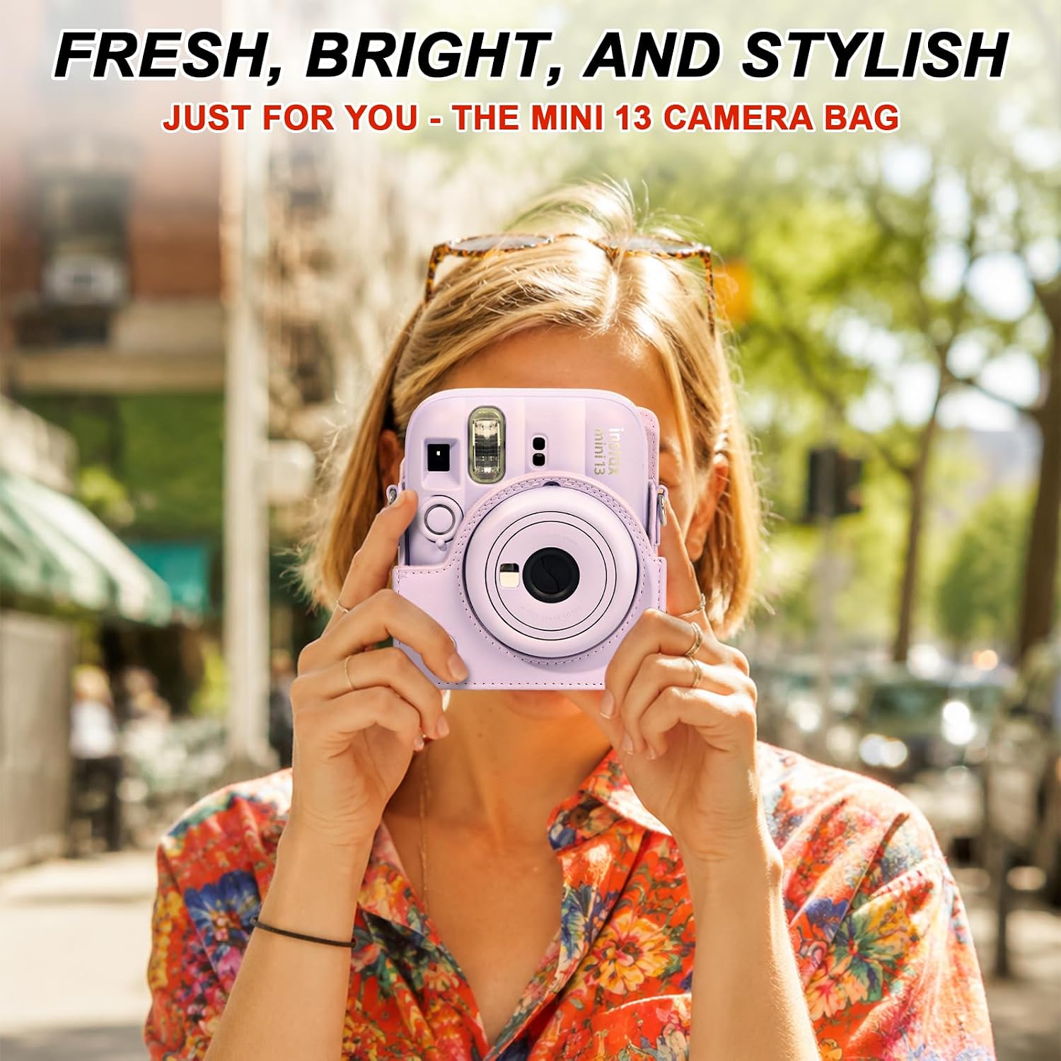 FUNDA PARA CÁMARA WOGOZAN FUJIFILM INSTAX MINI 13 MORADO - 2