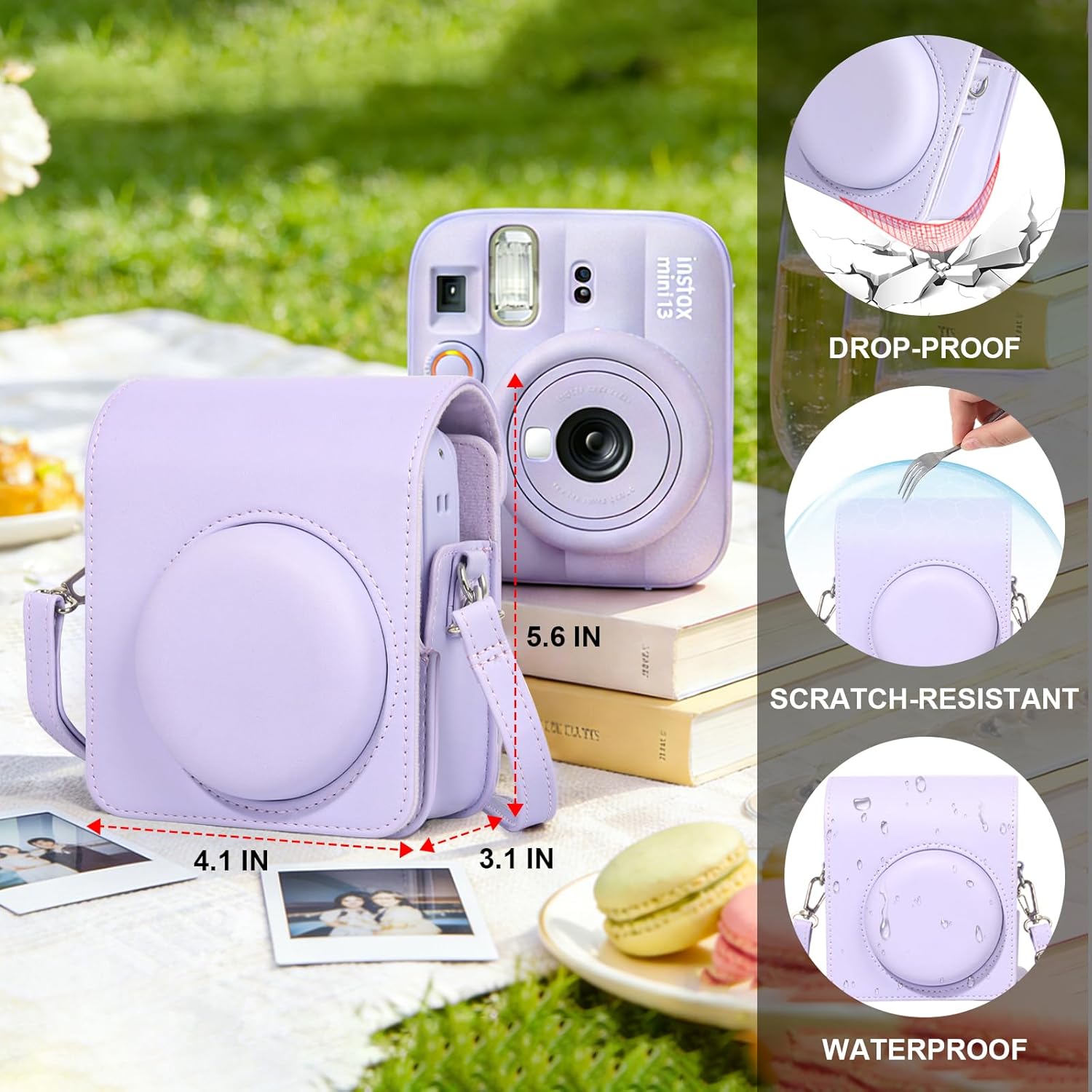 FUNDA PARA CÁMARA WOGOZAN FUJIFILM INSTAX MINI 13 MORADO - 5