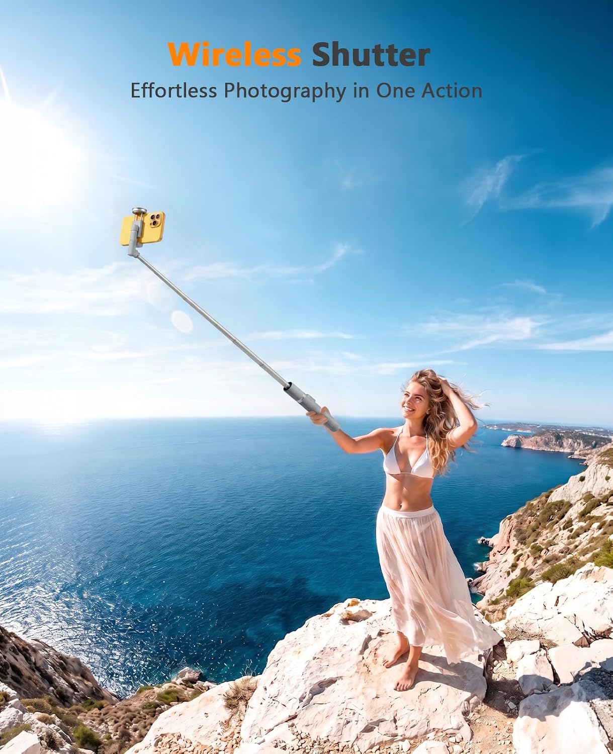 TRÍPODE PARA TELÉFONO VIMOSE CON SELFIE STICK Y CONTROL REMOTO - 2