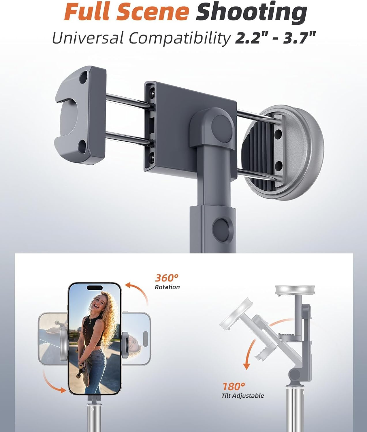 TRÍPODE PARA TELÉFONO VIMOSE CON SELFIE STICK Y CONTROL REMOTO - 3