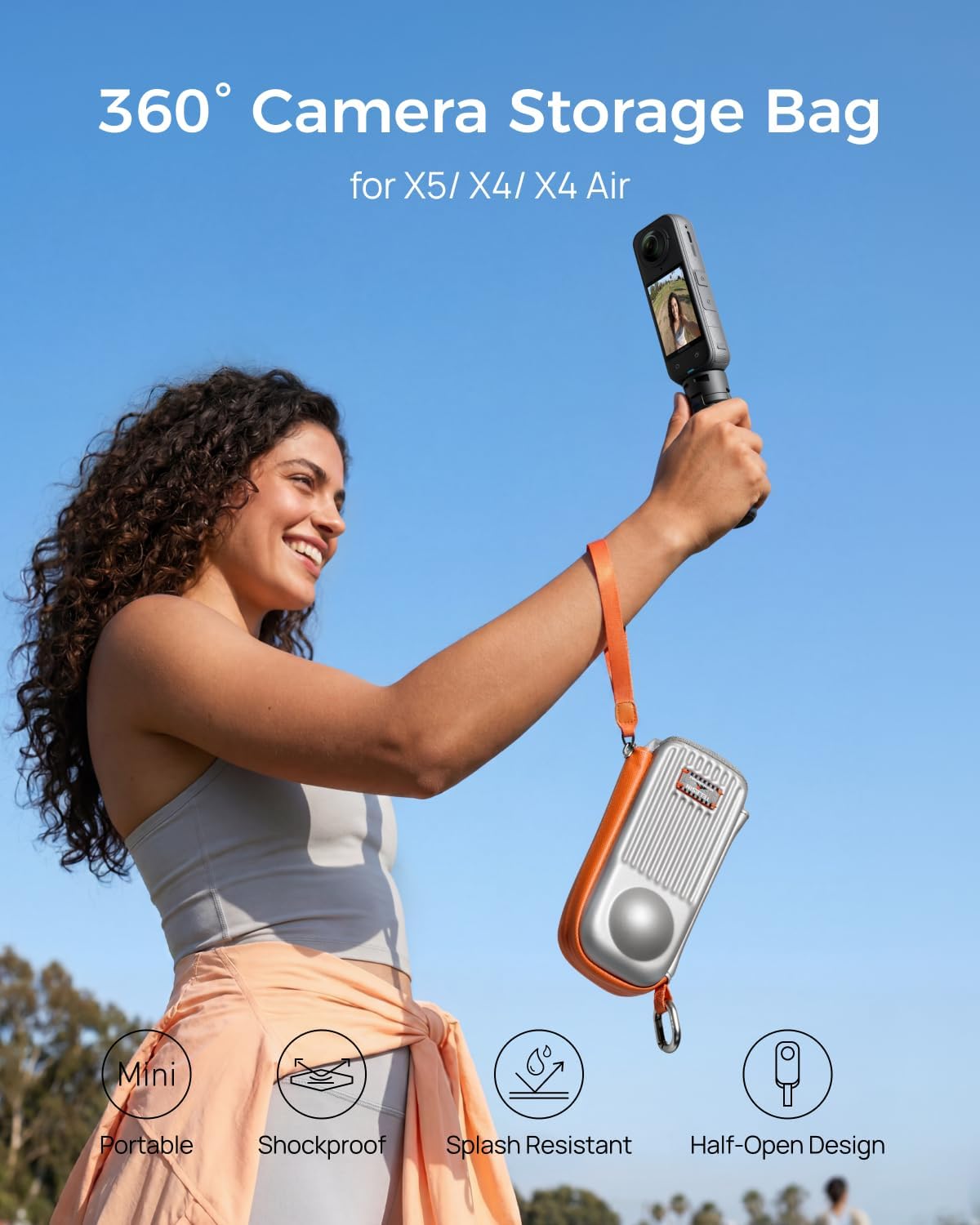CARCASA PARA CÁMARA TELESIN DISADV PARA INSTA360 X5/X4/X4 AIR PLATA - 2