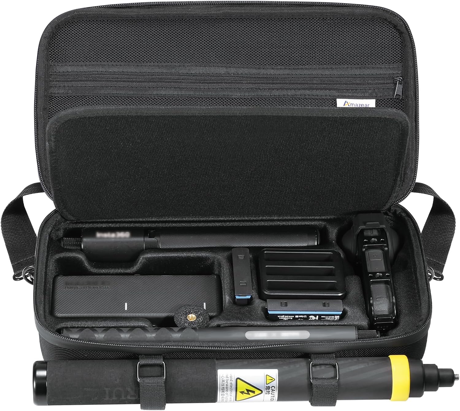 ESTUCHE AMAZEAR PARA ACCESORIOS INSTA360 X6 IMPERMEABLE NEGRO - 1