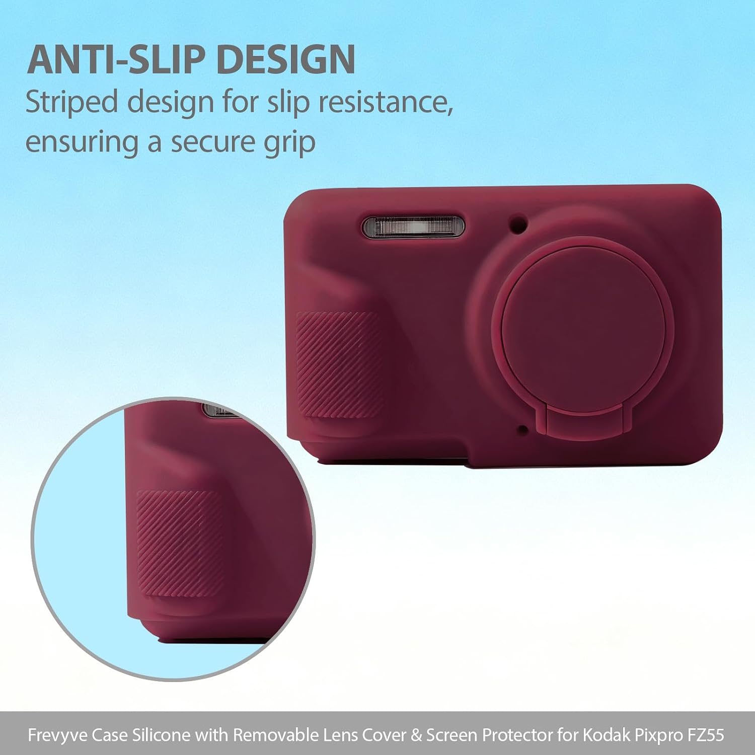 CARCASA PARA CÁMARA KODAK PIXPRO FZ55 FREVYVE ROJA - 5
