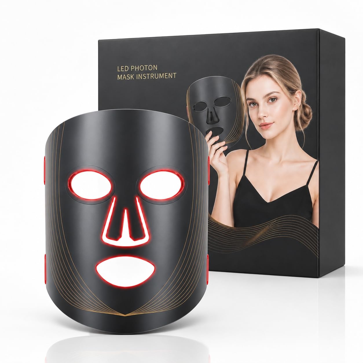 MASCARILLA FACIAL LED HSAIIAE CON TERAPIA DE LUZ ROJA Y 4 LONGITUDES DE ONDA - 1