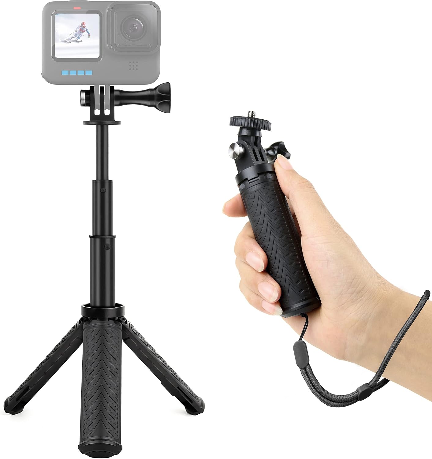 TRÍPODE MINI HAND GRIP SELFIE STICK GEPULY PARA GOPRO Y TELÉFONOS - 1