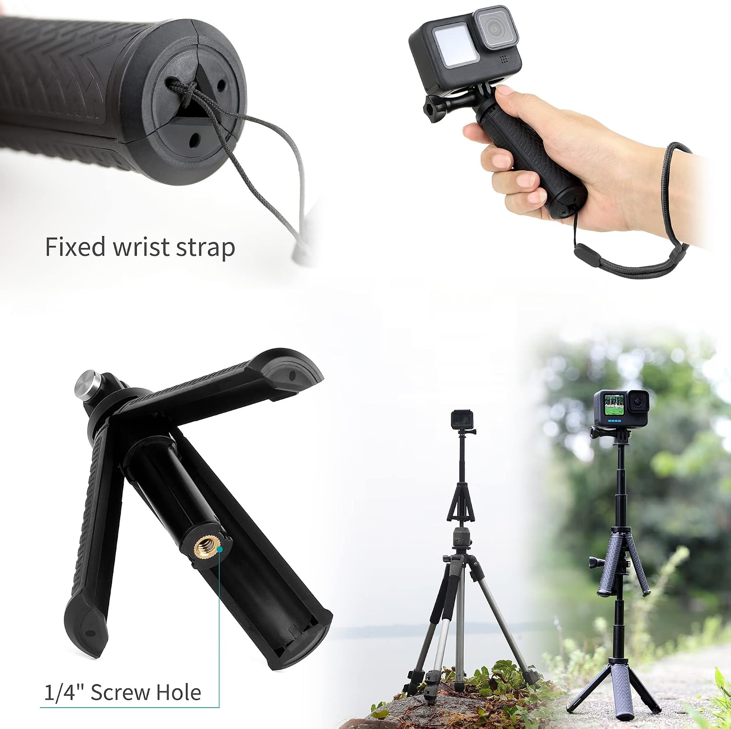 TRÍPODE MINI HAND GRIP SELFIE STICK GEPULY PARA GOPRO Y TELÉFONOS - 5