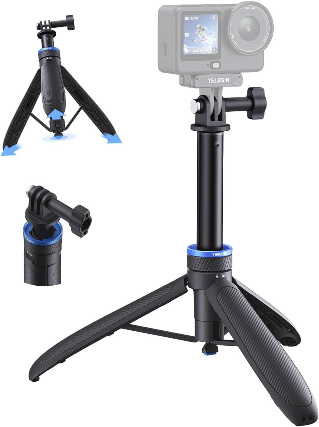 TRÍPODE PARA CÁMARA TELESIN MINI SELFIE STICK CON APERTURA AUTOMÁTICA 0.1S - 1