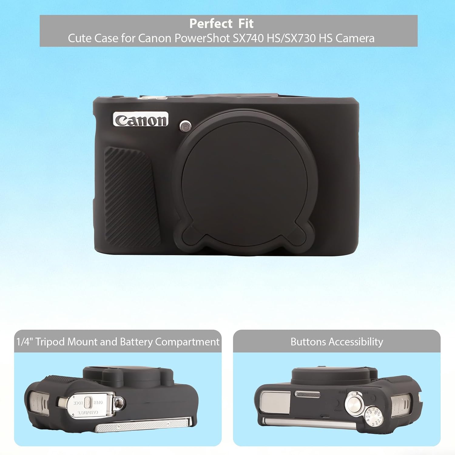 CARCASA PARA CÁMARA CANON POWERSHOT SX740 HS SX730 HS NEGRA - 5