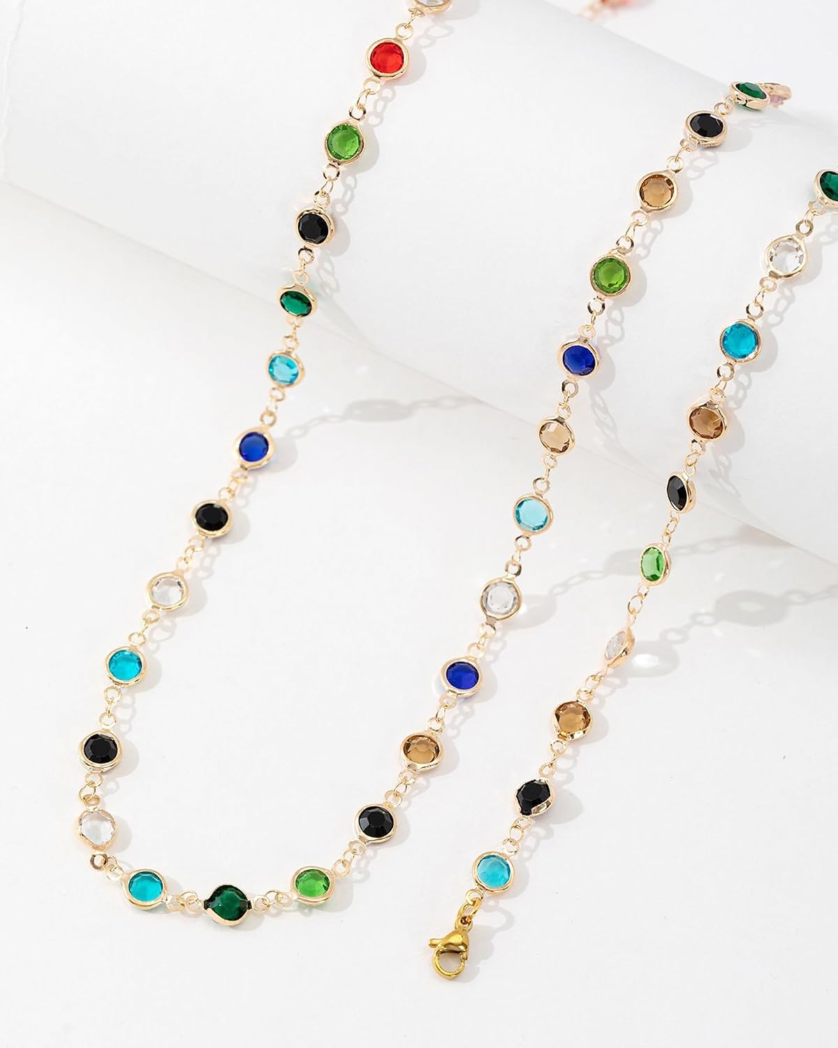 COLLAR LANWLOSI MULTICOLOR EN Y CON CRISTALES LARGOS PARA MUJER - 5