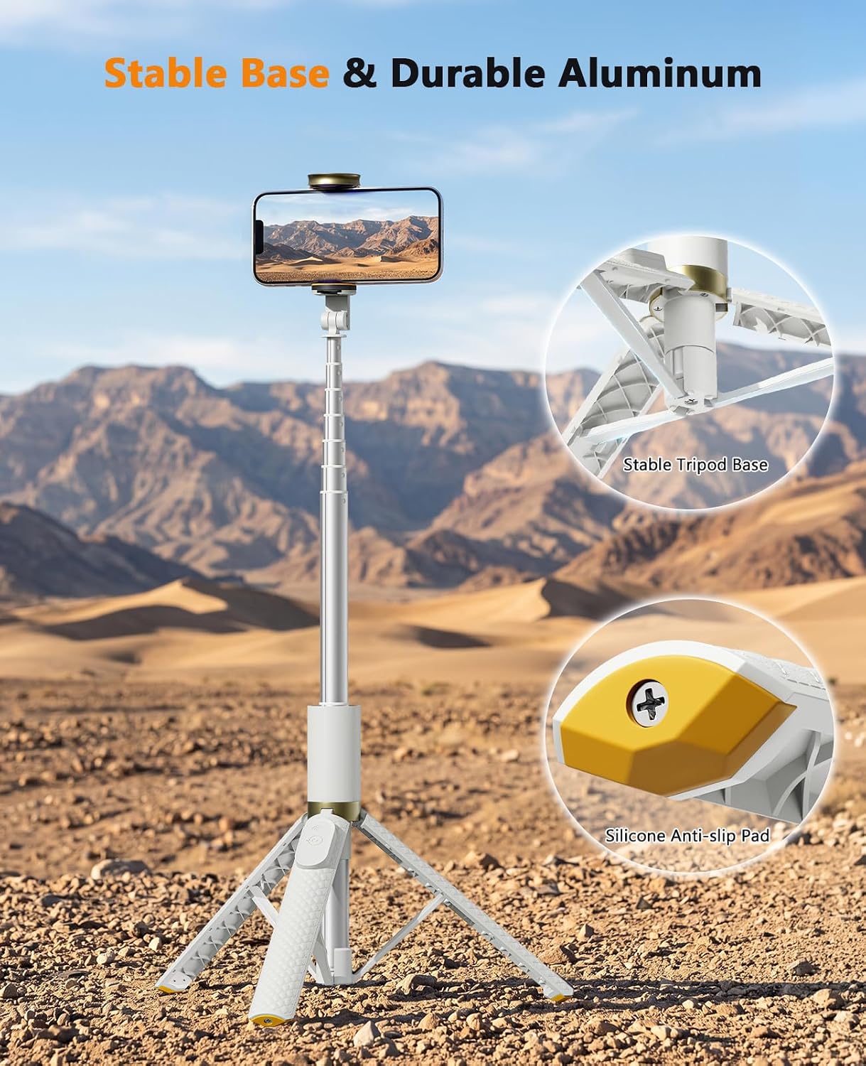TRÍPODE PARA TELÉFONO VIMOSE CON SELFIE STICK Y CONTROL REMOTO - 2