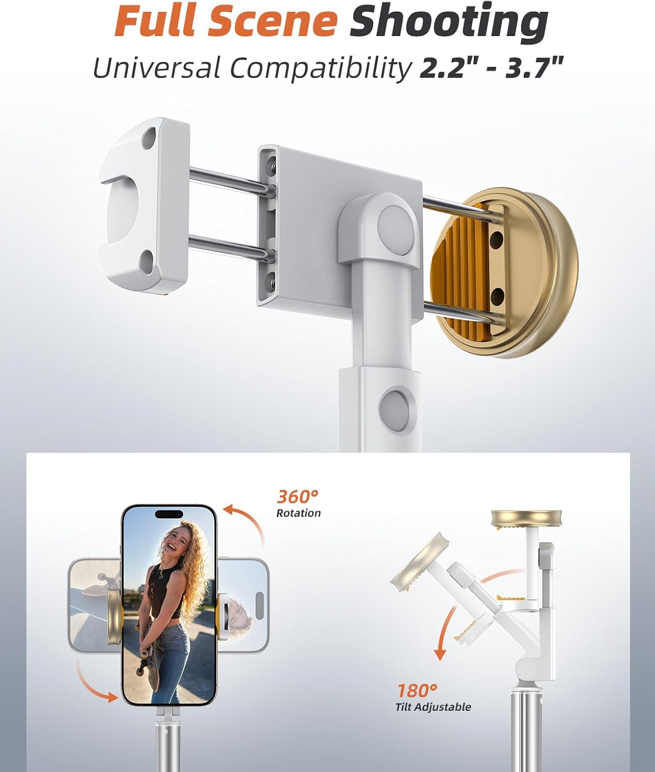 TRÍPODE PARA TELÉFONO VIMOSE CON SELFIE STICK Y CONTROL REMOTO - 4