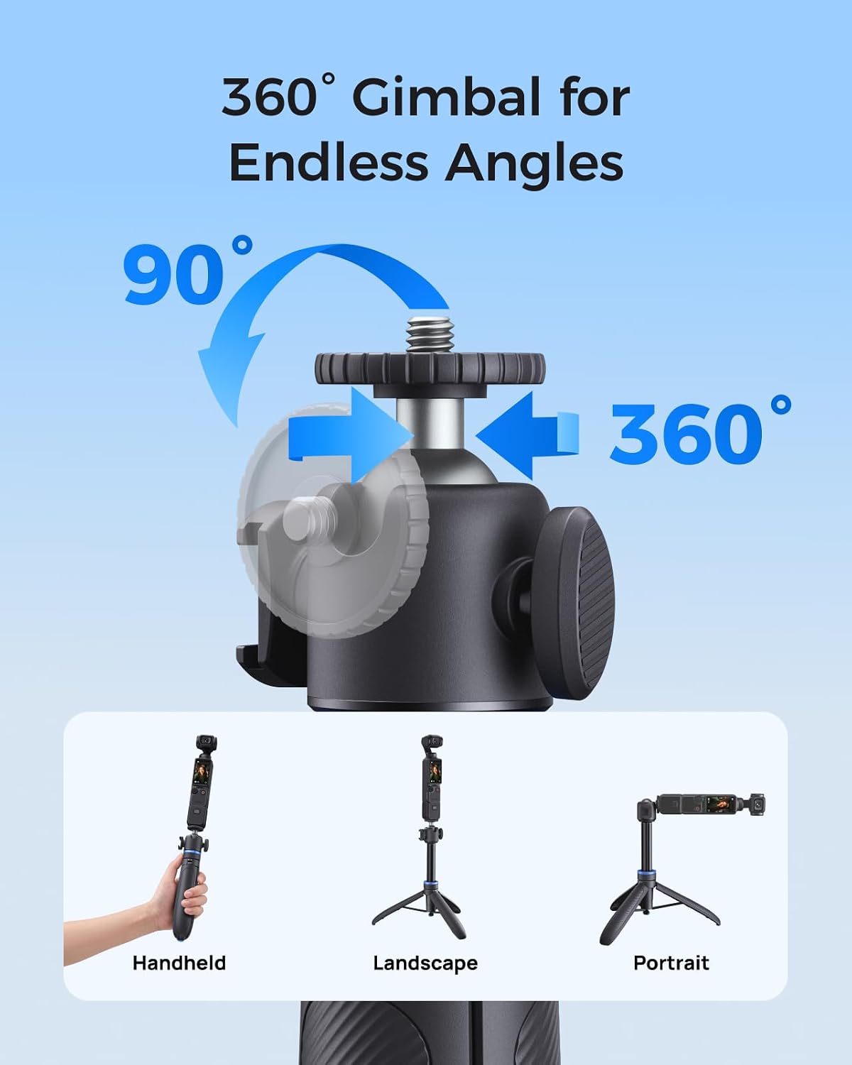 TRÍPODE PARA CÁMARA TELESIN MINI SELFIE STICK 0.1S AUTO OPEN PARA DJI OSMO POCKET 3 Y 4 - 3