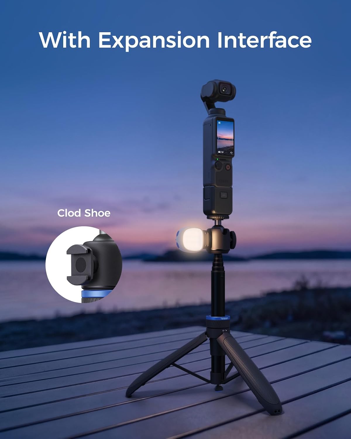 TRÍPODE PARA CÁMARA TELESIN MINI SELFIE STICK 0.1S AUTO OPEN PARA DJI OSMO POCKET 3 Y 4 - 5