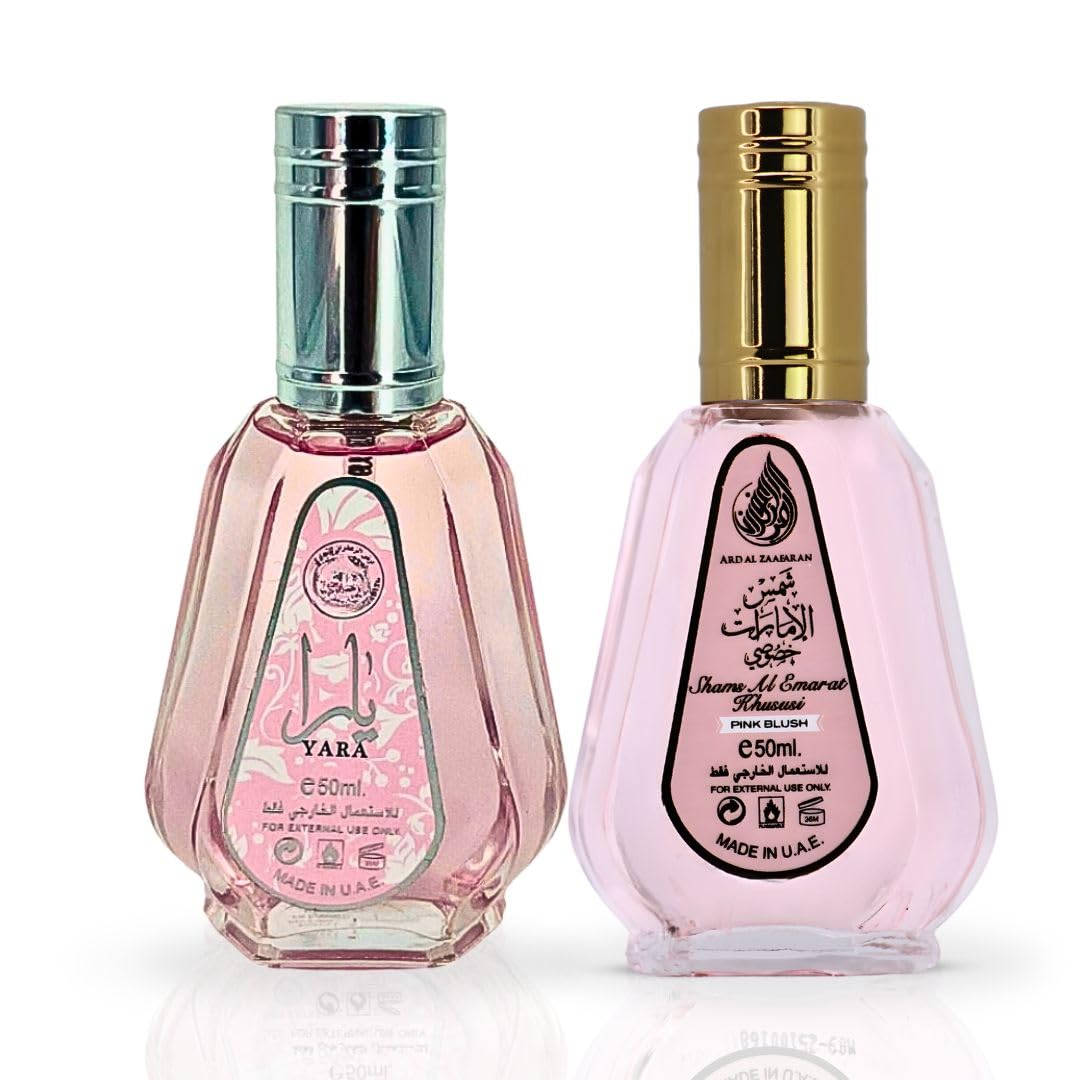 SET DE FRAGANCIAS ARD AL ZAAFARAN YARA Y PINK BLUSH SHAMS AL EMARAT KHUSUSI EAU DE PARFUM 50 ML - 1