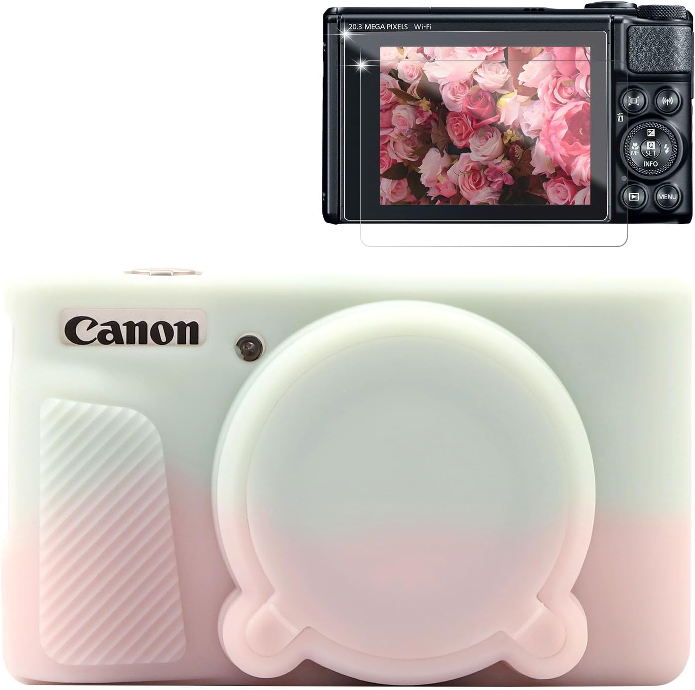CARCASA PARA CÁMARA CANON POWERSHOT SX740 HS SX730 HS FREVYVE ROSA Y VERDE - 1