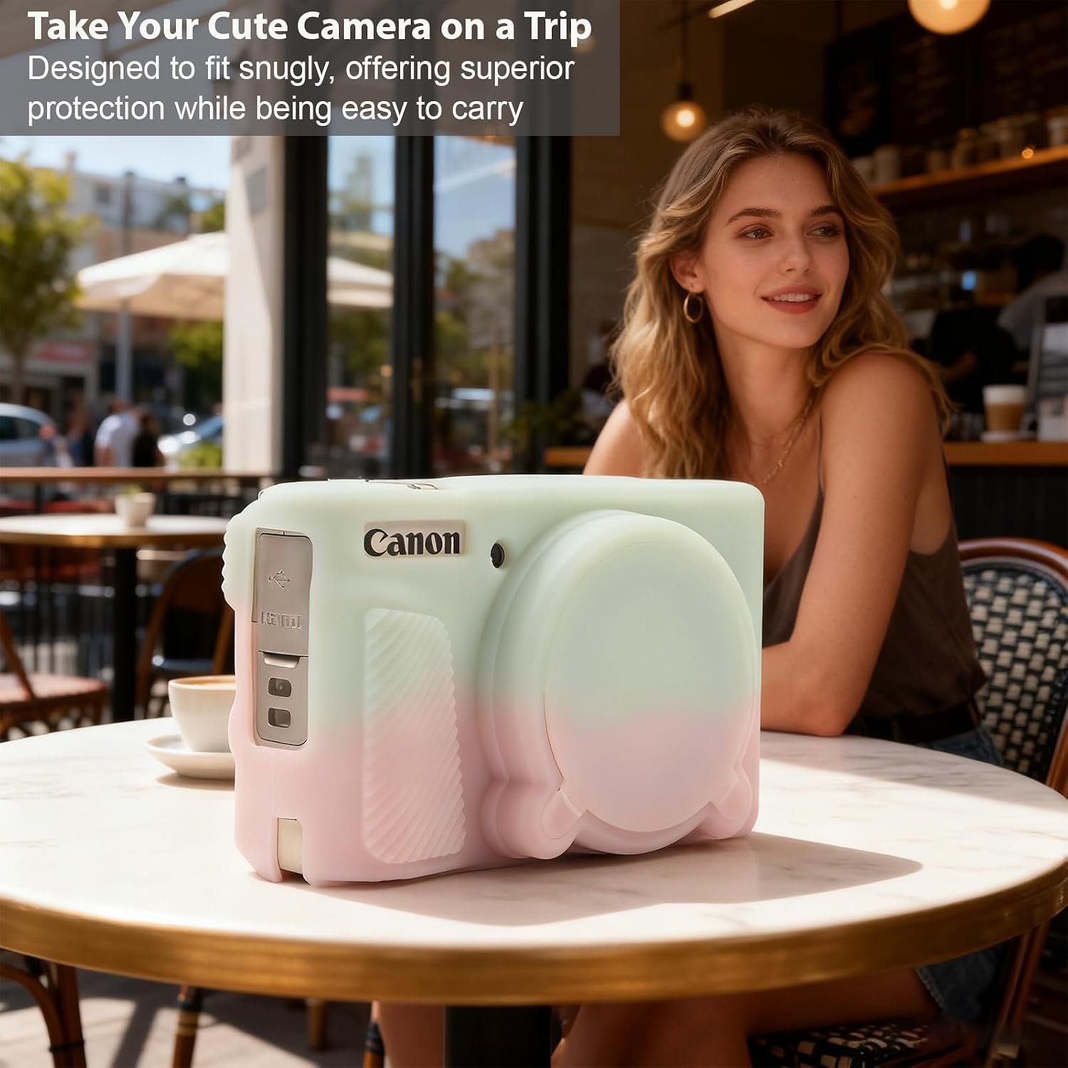 CARCASA PARA CÁMARA CANON POWERSHOT SX740 HS SX730 HS FREVYVE ROSA Y VERDE - 2