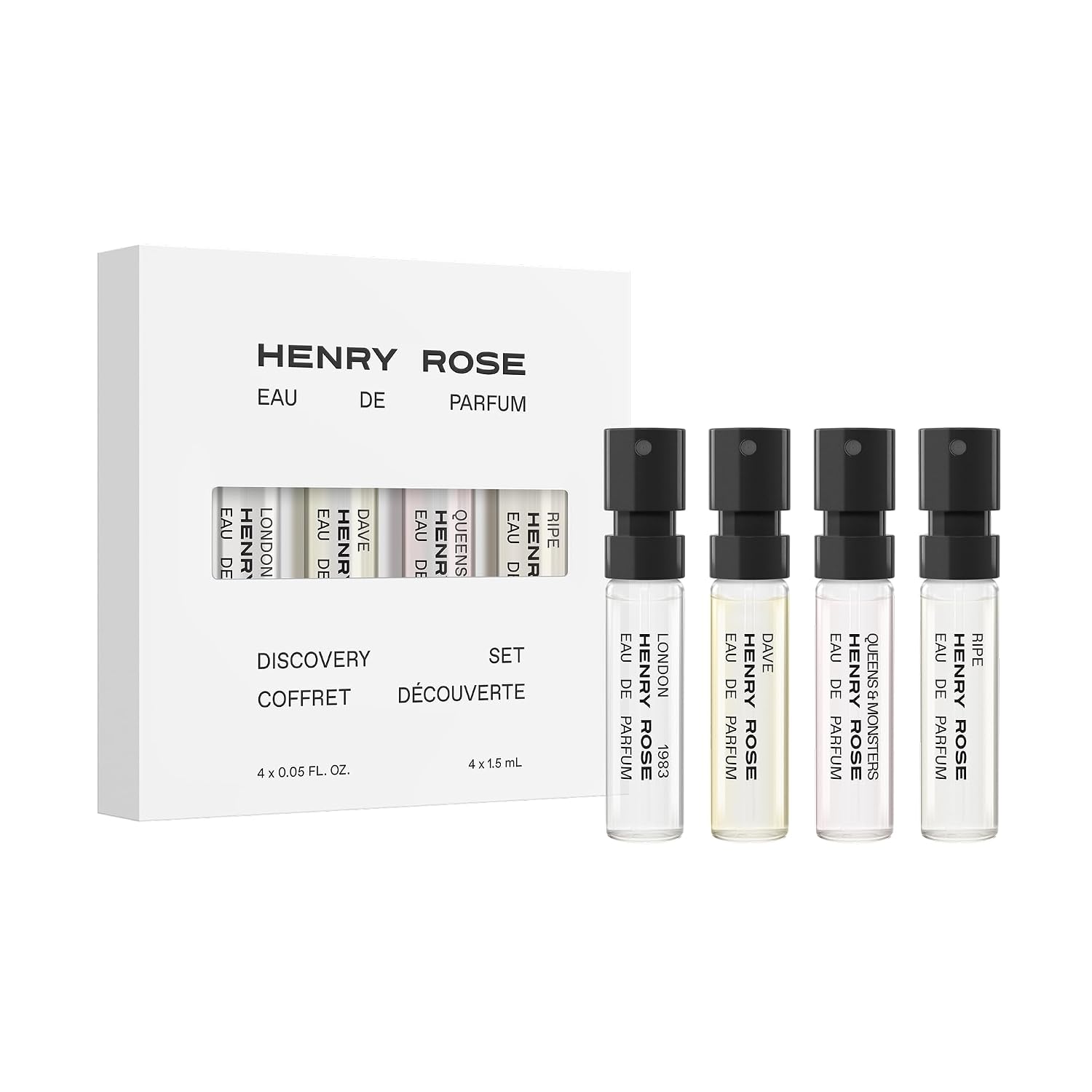 SET DE FRAGANCIAS HENRY ROSE BEST SELLERS DISCOVERY SET 4 MINI PERFUMES UNISEX 1.5 ML - 1