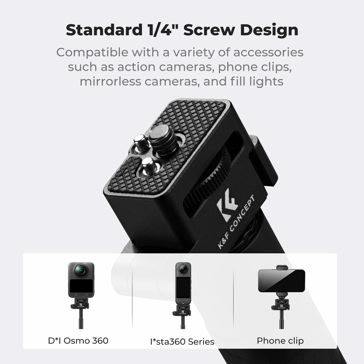 SOPORTE PARA CÁMARA DE ACCIÓN KYF CONCEPT PALO SELFIE PLEGABLE 92.5 CM COMPATIBLE CON INSTA360 X5 - 4