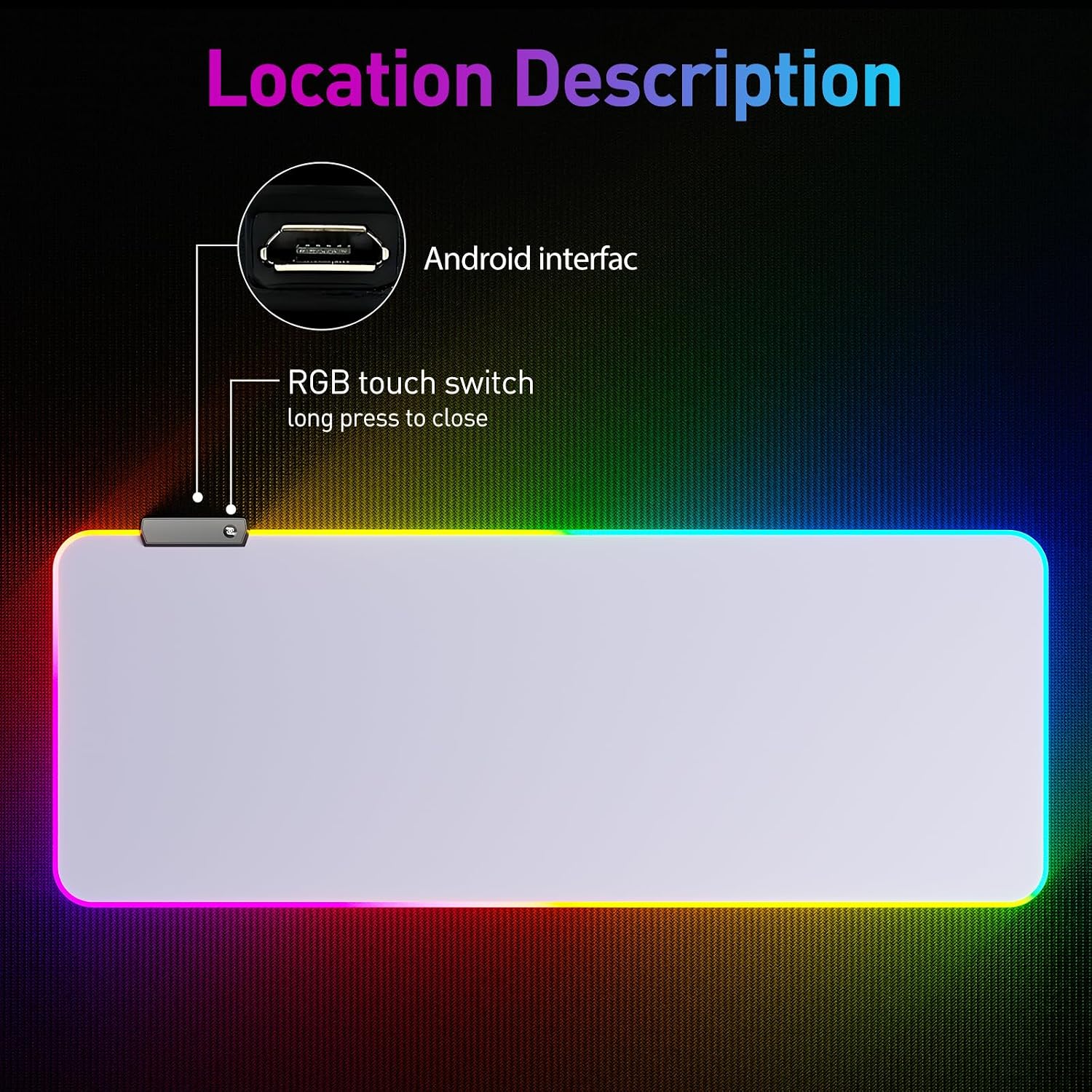 MOUSEPAD RGB DR CATCH GRANDE CON ILUMINACIÓN LED BLANCO - 3