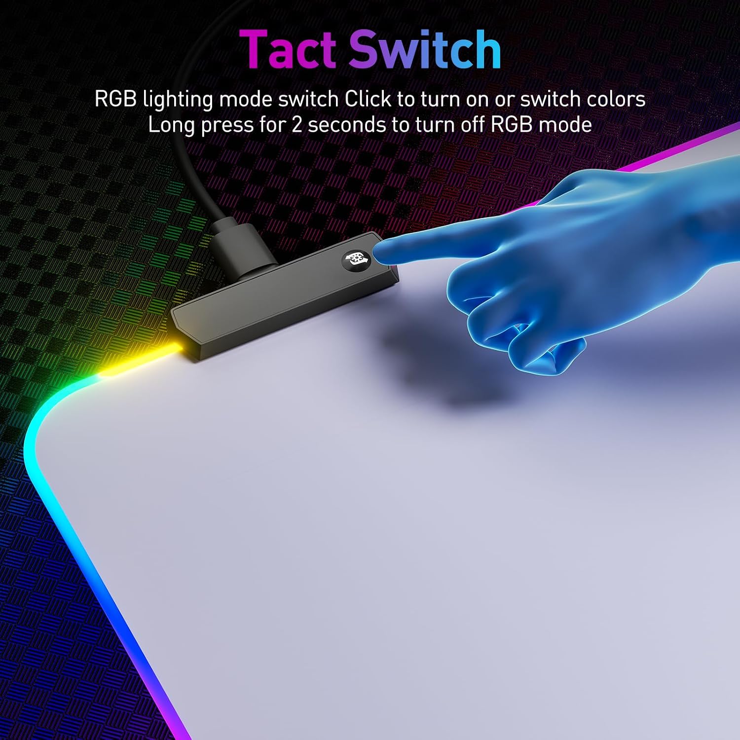 MOUSEPAD RGB DR CATCH GRANDE CON ILUMINACIÓN LED BLANCO - 4