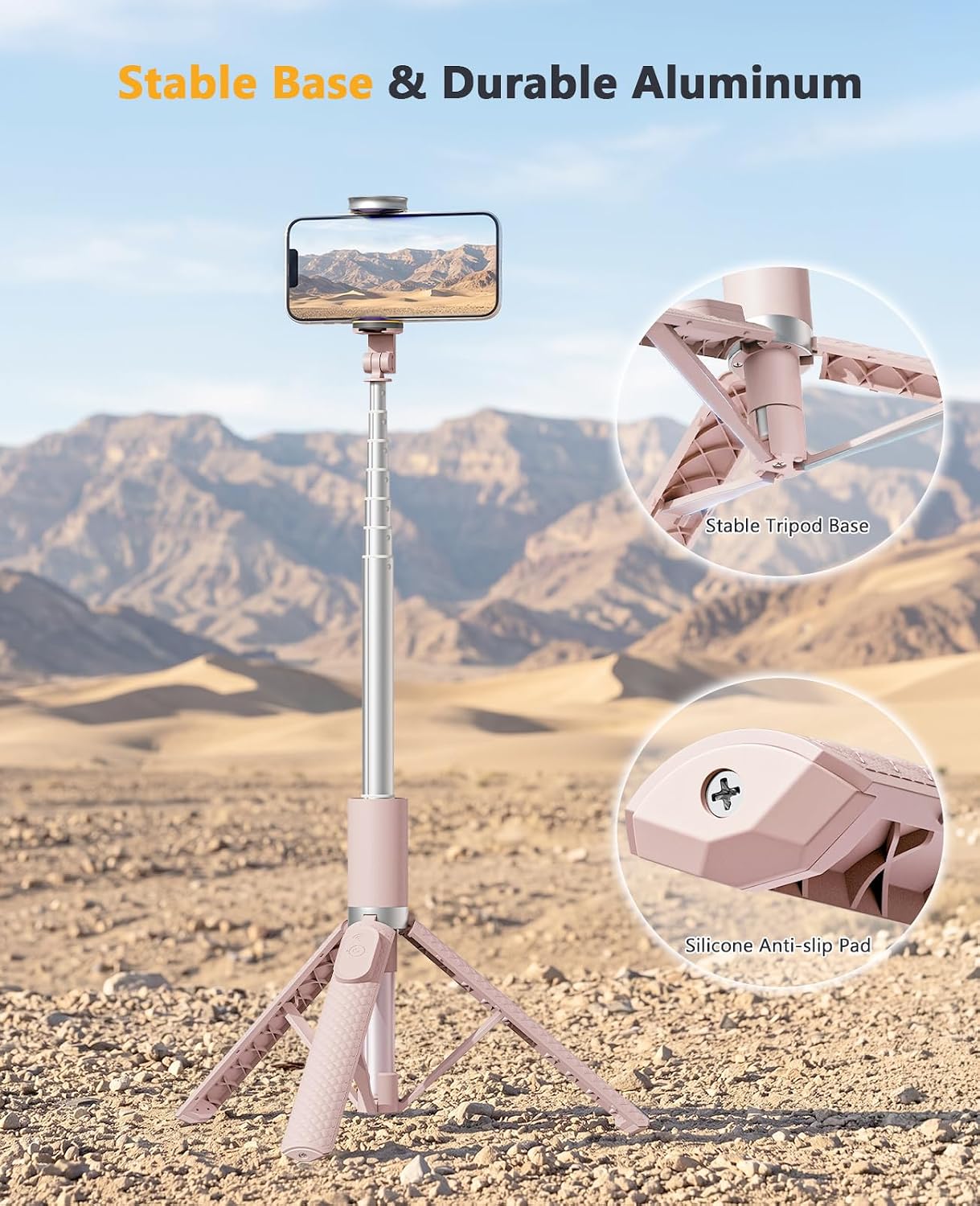 TRÍPODE PARA TELÉFONO VIMOSE CON SELFIE STICK Y CONTROL REMOTO - 2