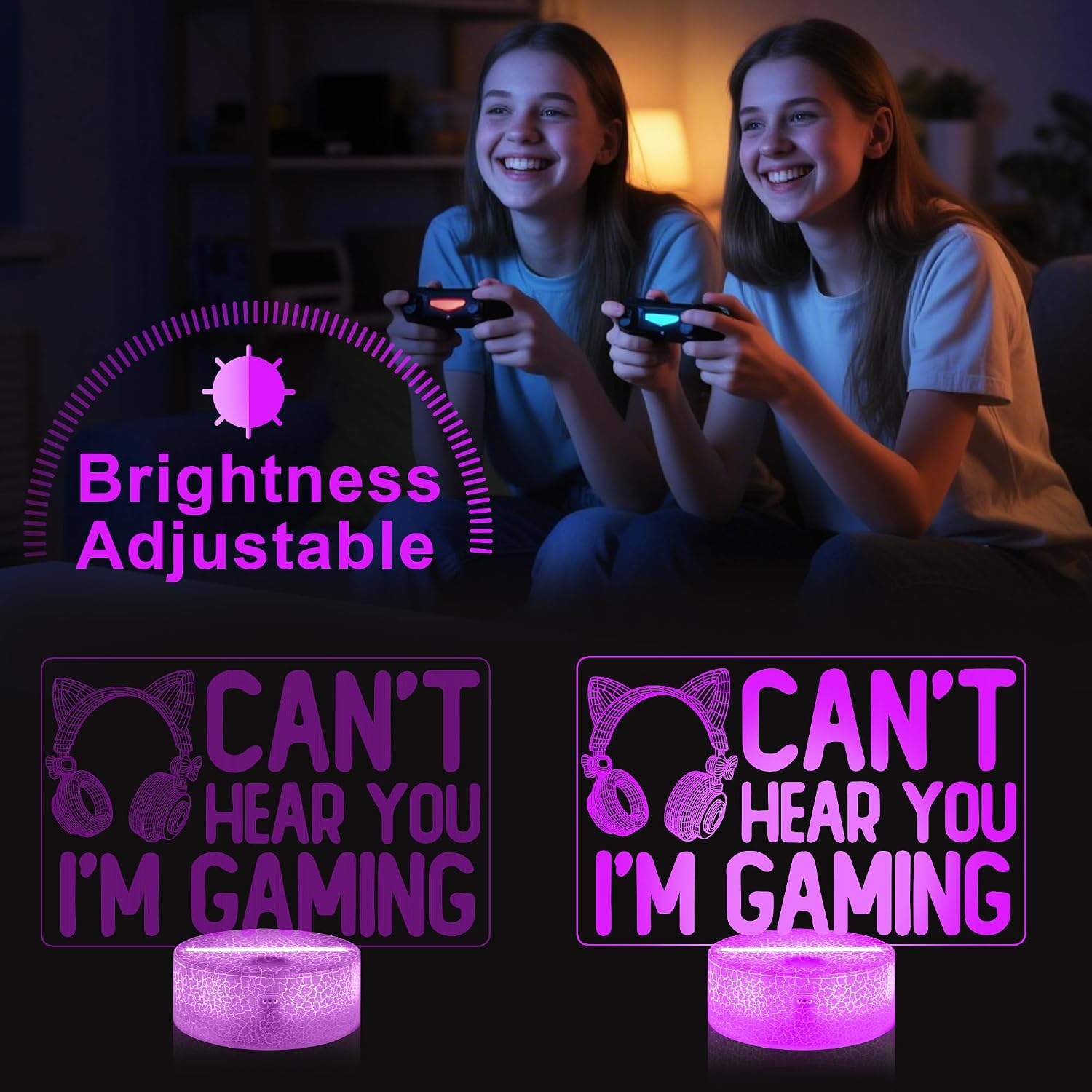 LÁMPARA INFANTIL YUANDIAN GAMER 3D ILUSIÓN 16 COLORES CON CONTROL TÁCTIL Y REMOTO - 3
