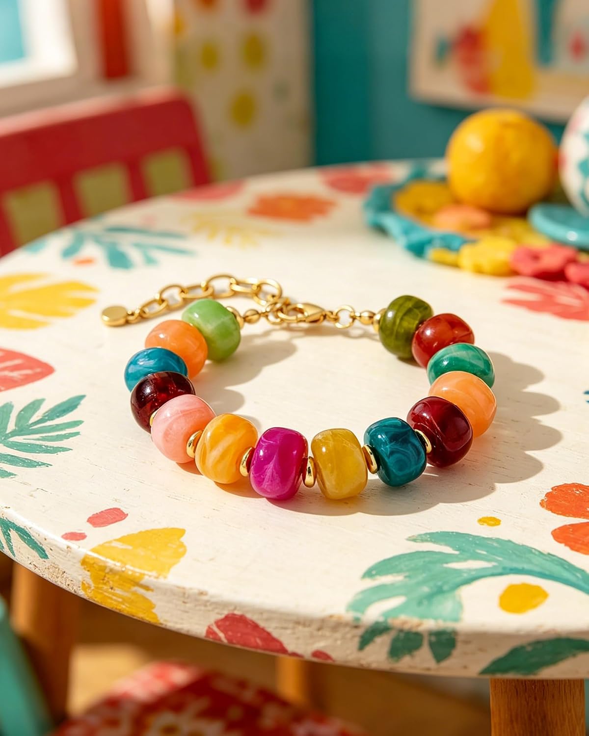 PULSERA DE CUENTAS MULTICOLOR CLOORDE ESTILO BOHEMIO PARA MUJER - 5
