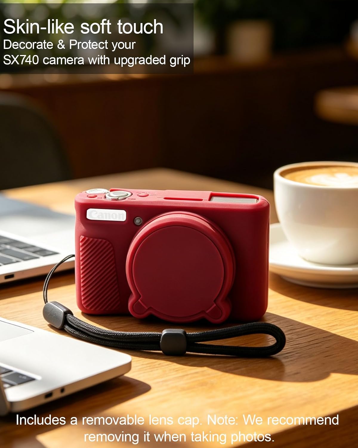 CARCASA PARA CÁMARA CANON POWERSHOT SX740 HS SX730 HS ROJO OSCURO - 5