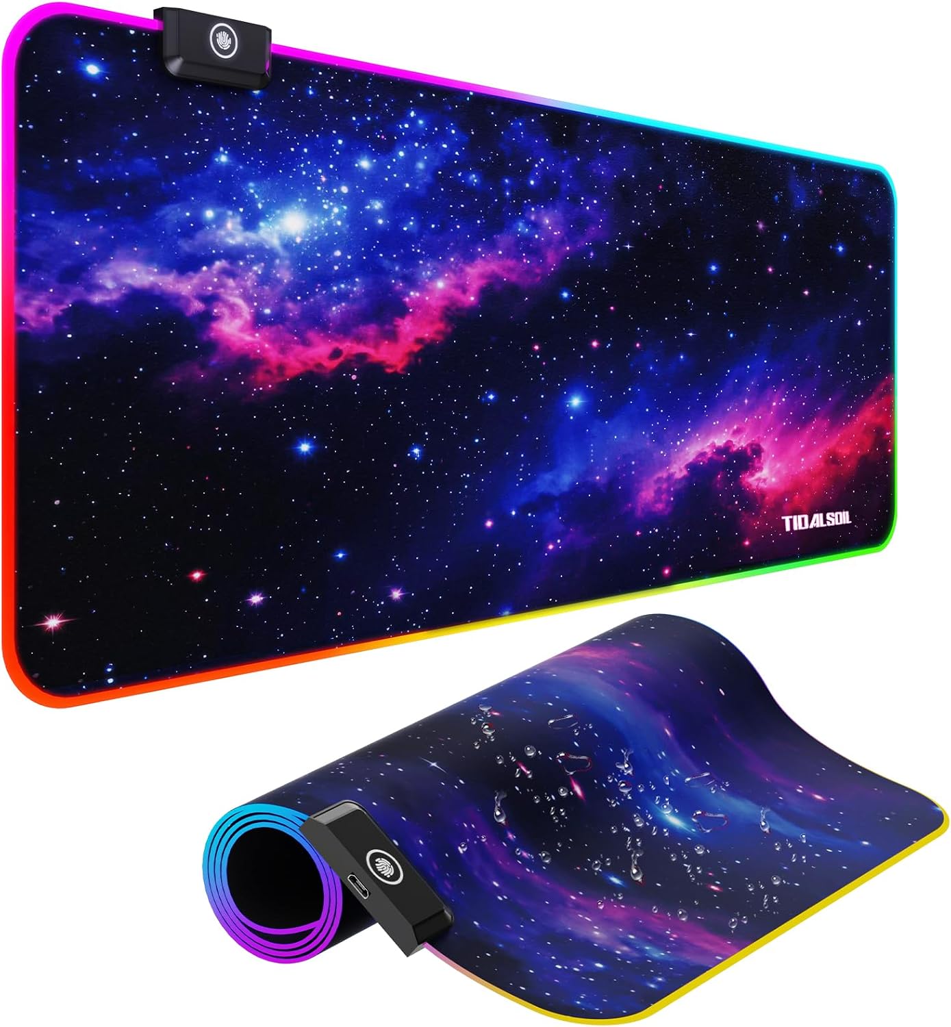 MOUSE PAD GAMING TIDALSOIL RGB STARRY SKY 80X30 CM LED - 1