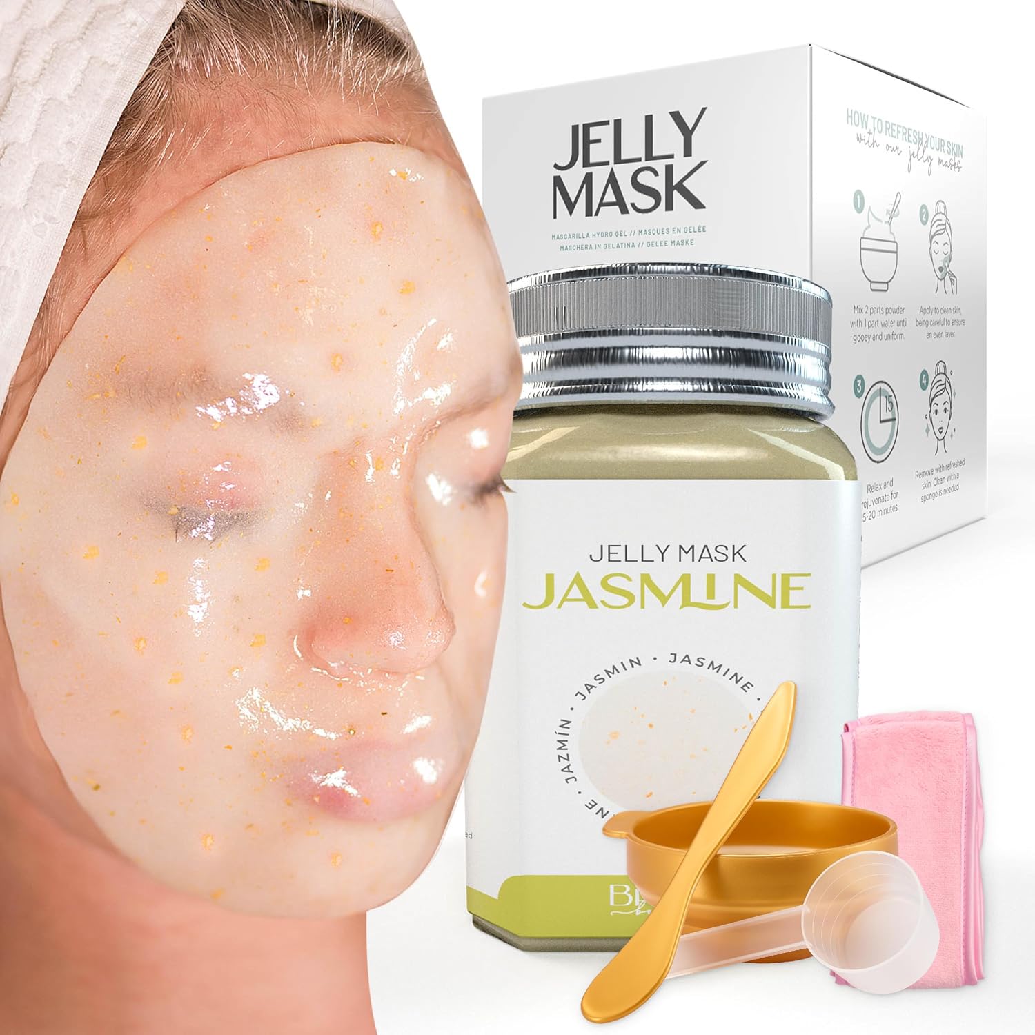 MASCARILLA FACIAL BRÜUN PEEL-OFF JAZMINE JELLY 680 ML PARA 30 A 35 APLICACIONES - 1