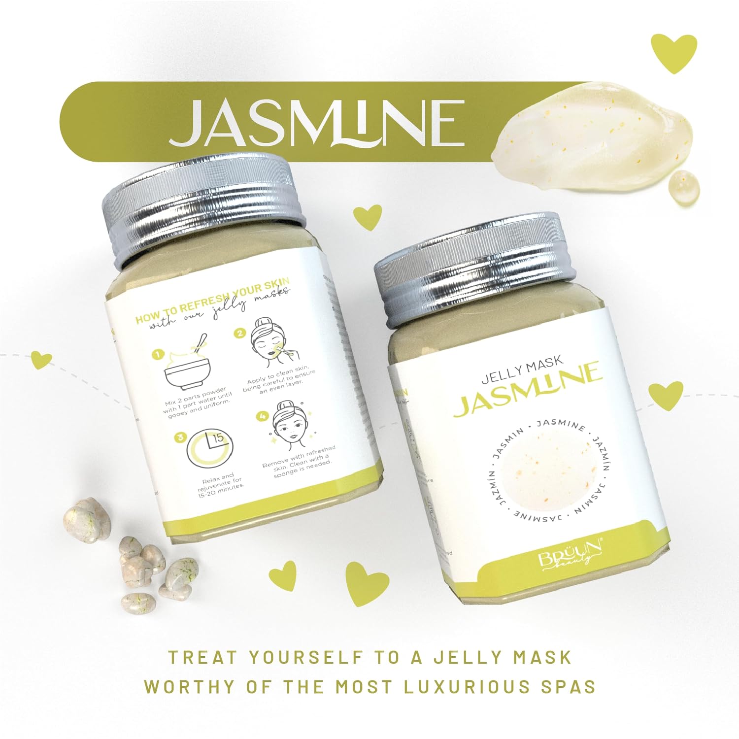 MASCARILLA FACIAL BRÜUN PEEL-OFF JAZMINE JELLY 680 ML PARA 30 A 35 APLICACIONES - 5
