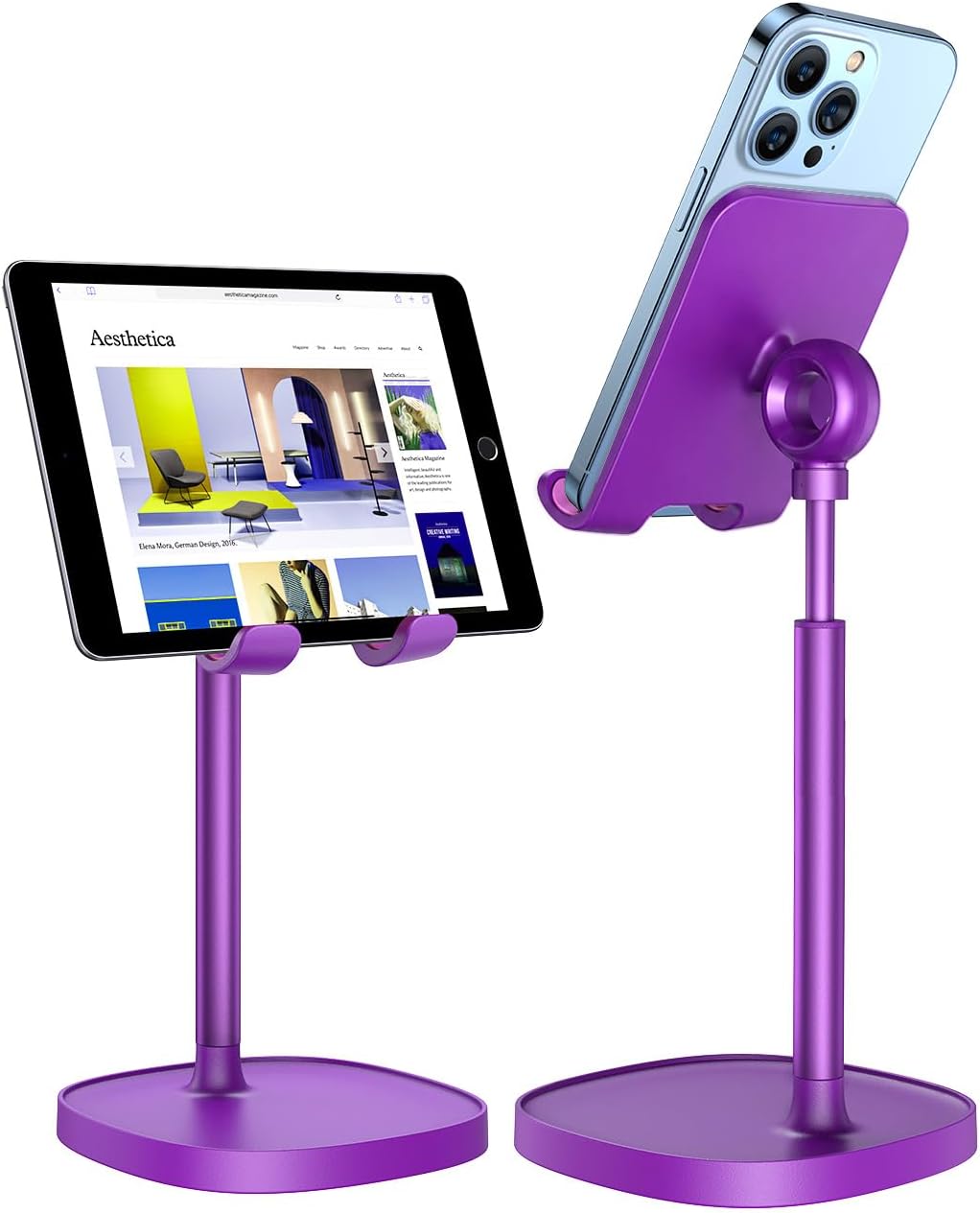 SOPORTE PARA CELULAR LISEN AJUSTABLE PARA ESCRITORIO MORADO - 1