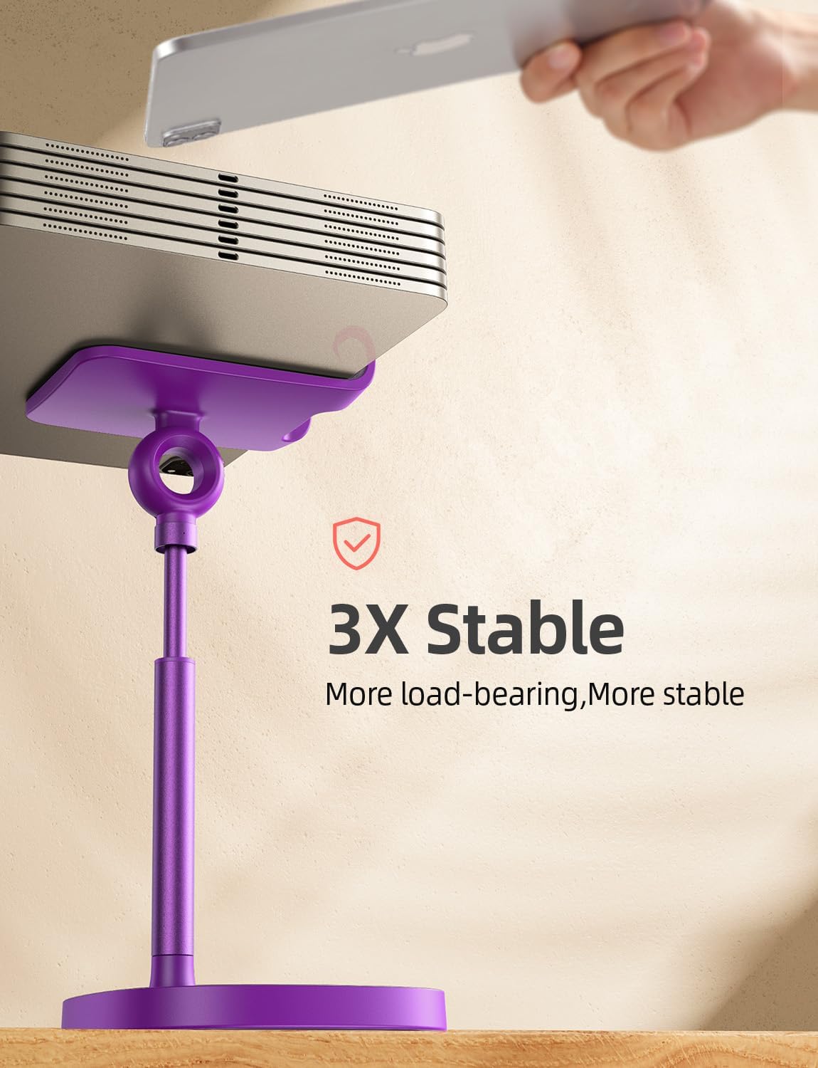 SOPORTE PARA CELULAR LISEN AJUSTABLE PARA ESCRITORIO MORADO - 5
