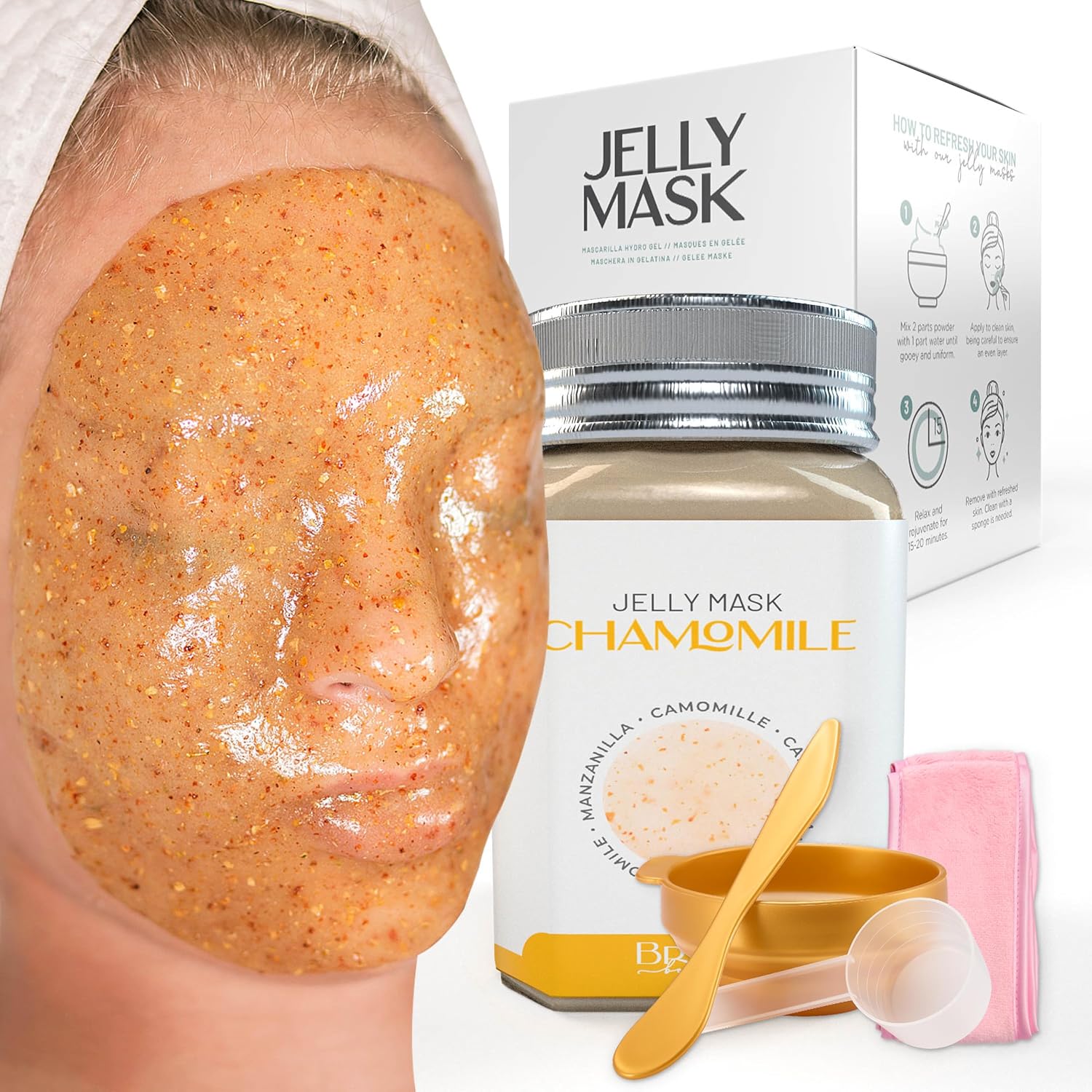 MASCARILLA FACIAL PEEL-OFF BRÜUN CHAMOMILE JELLY 680 ML PARA 30 A 35 APLICACIONES - 1