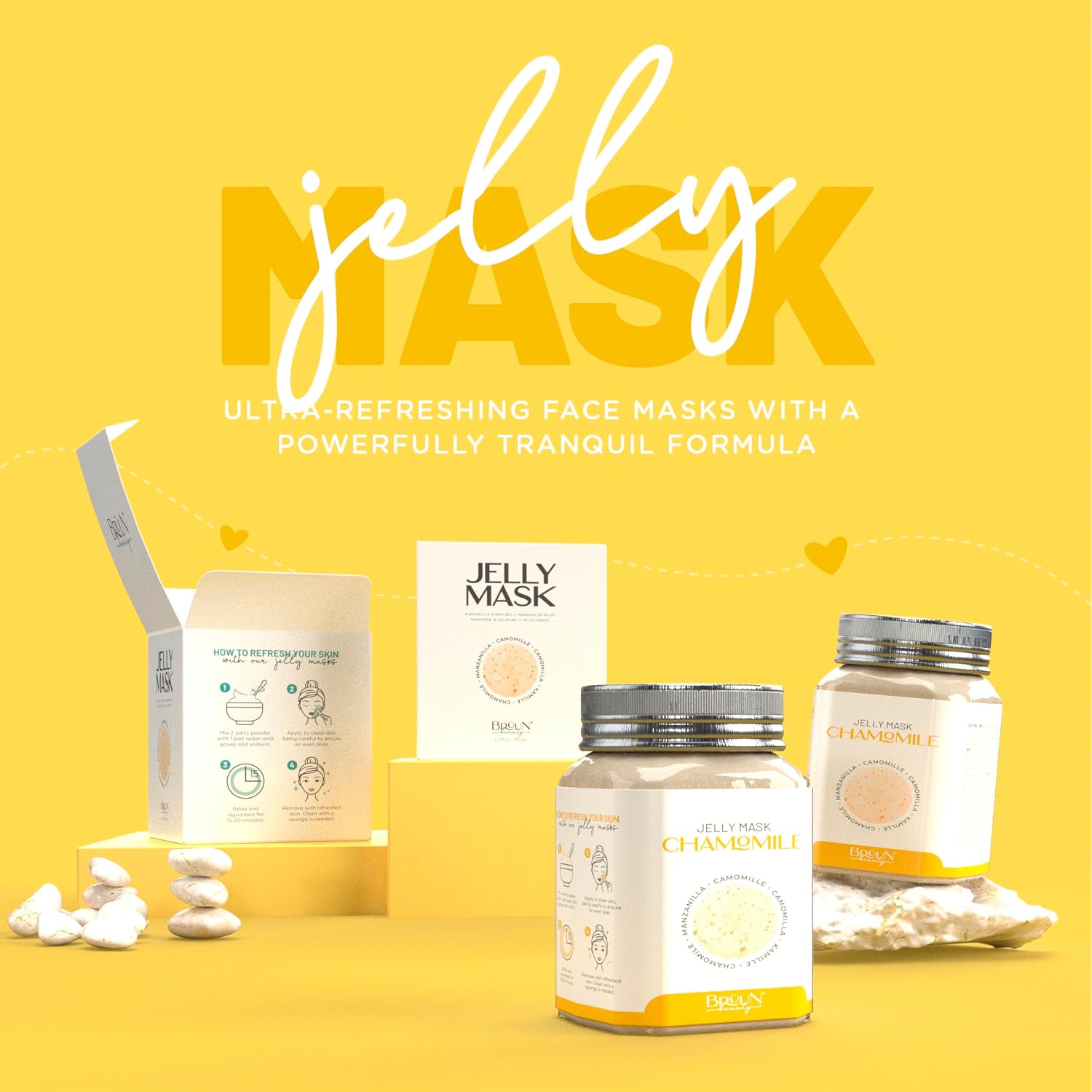 MASCARILLA FACIAL PEEL-OFF BRÜUN CHAMOMILE JELLY 680 ML PARA 30 A 35 APLICACIONES - 2