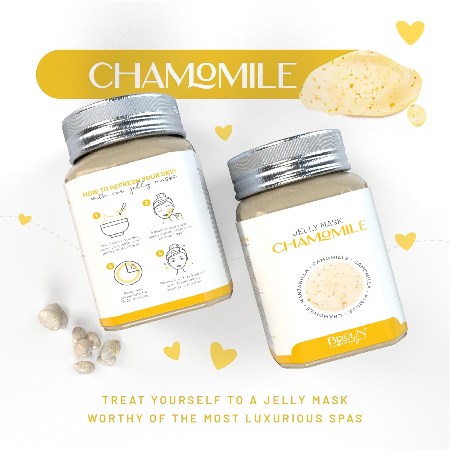 MASCARILLA FACIAL PEEL-OFF BRÜUN CHAMOMILE JELLY 680 ML PARA 30 A 35 APLICACIONES - 5