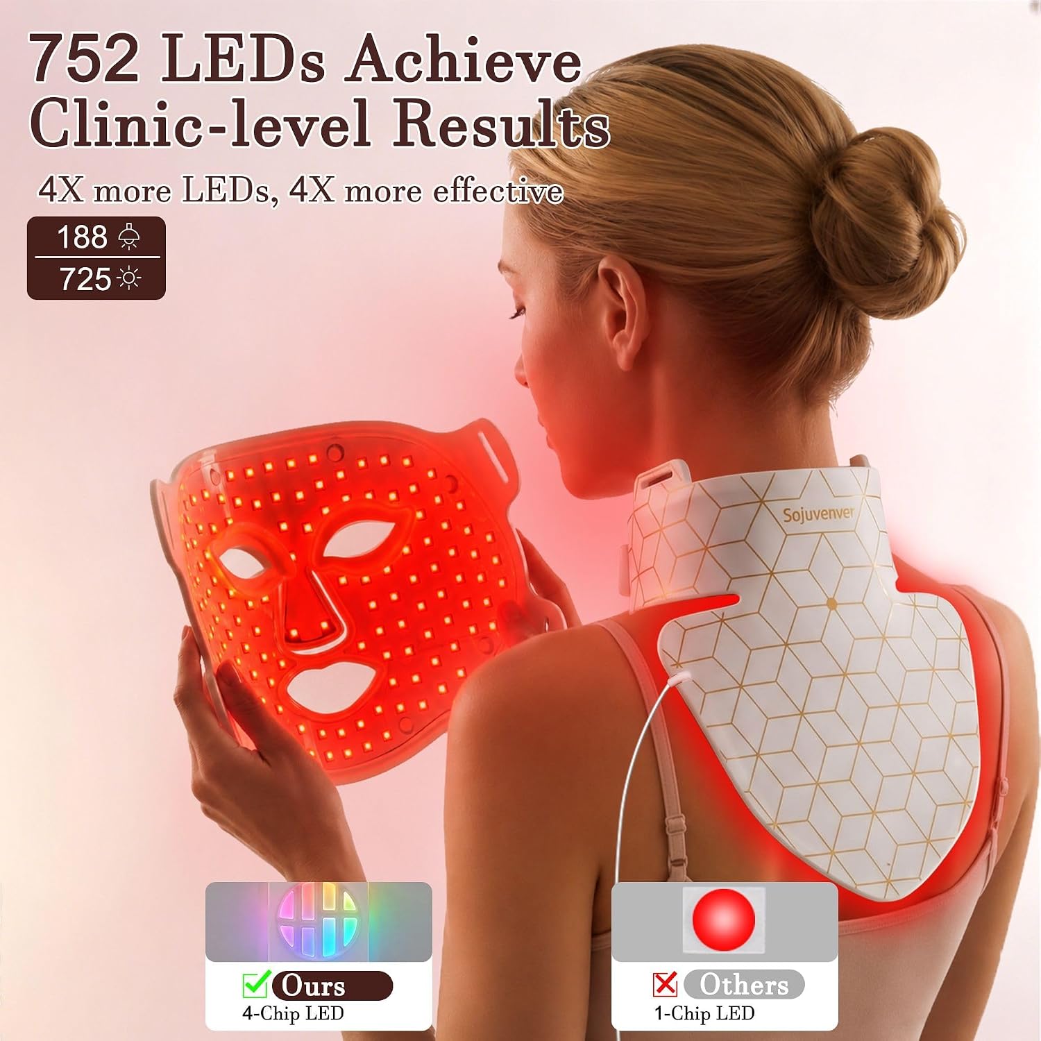 MASCARILLA FACIAL SOJUVENVER RED LIGHT THERAPY 8 COLORES LED 850NM NIR - 3