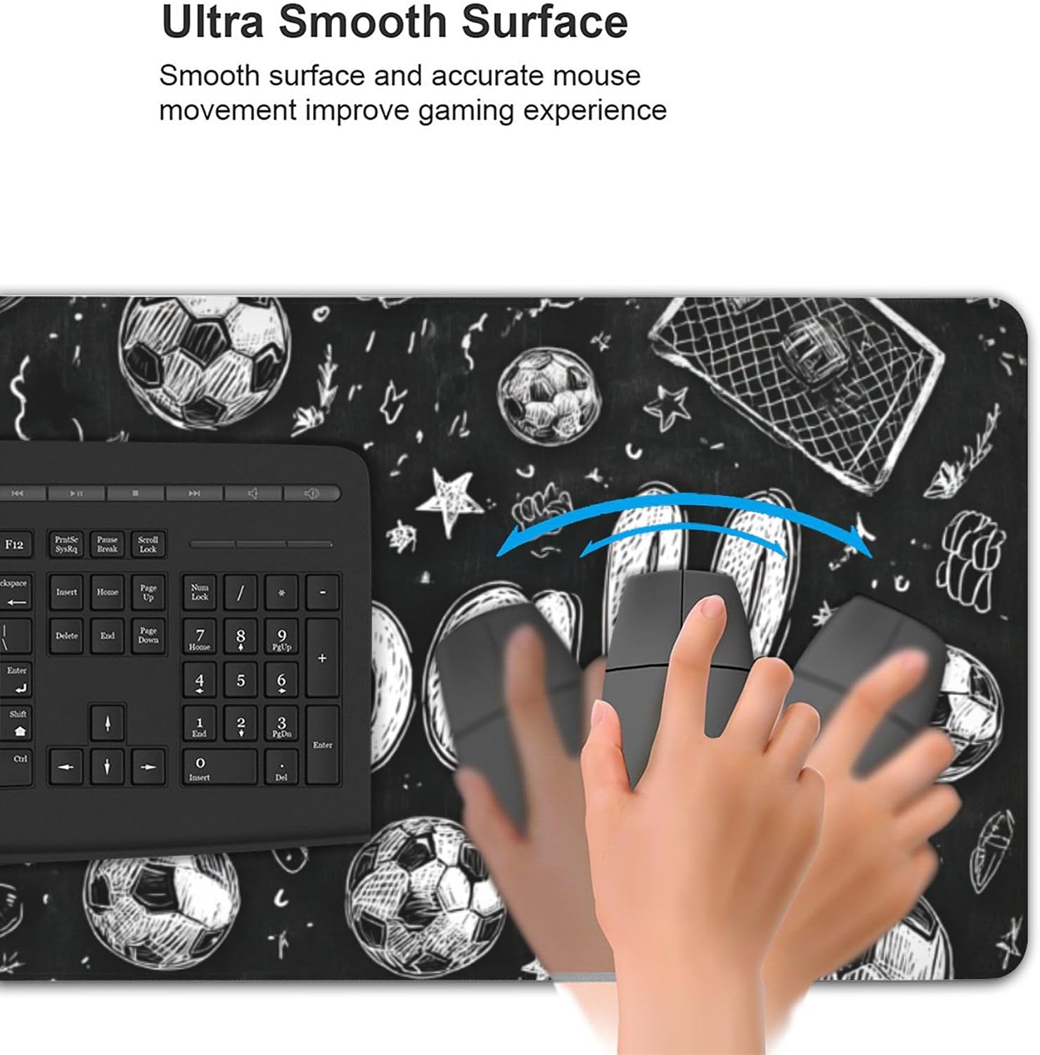 MOUSE PAD JJWETONG FOOTBALL SOCCER GAMING 90X40 CM ANTIDESLIZANTE - 3