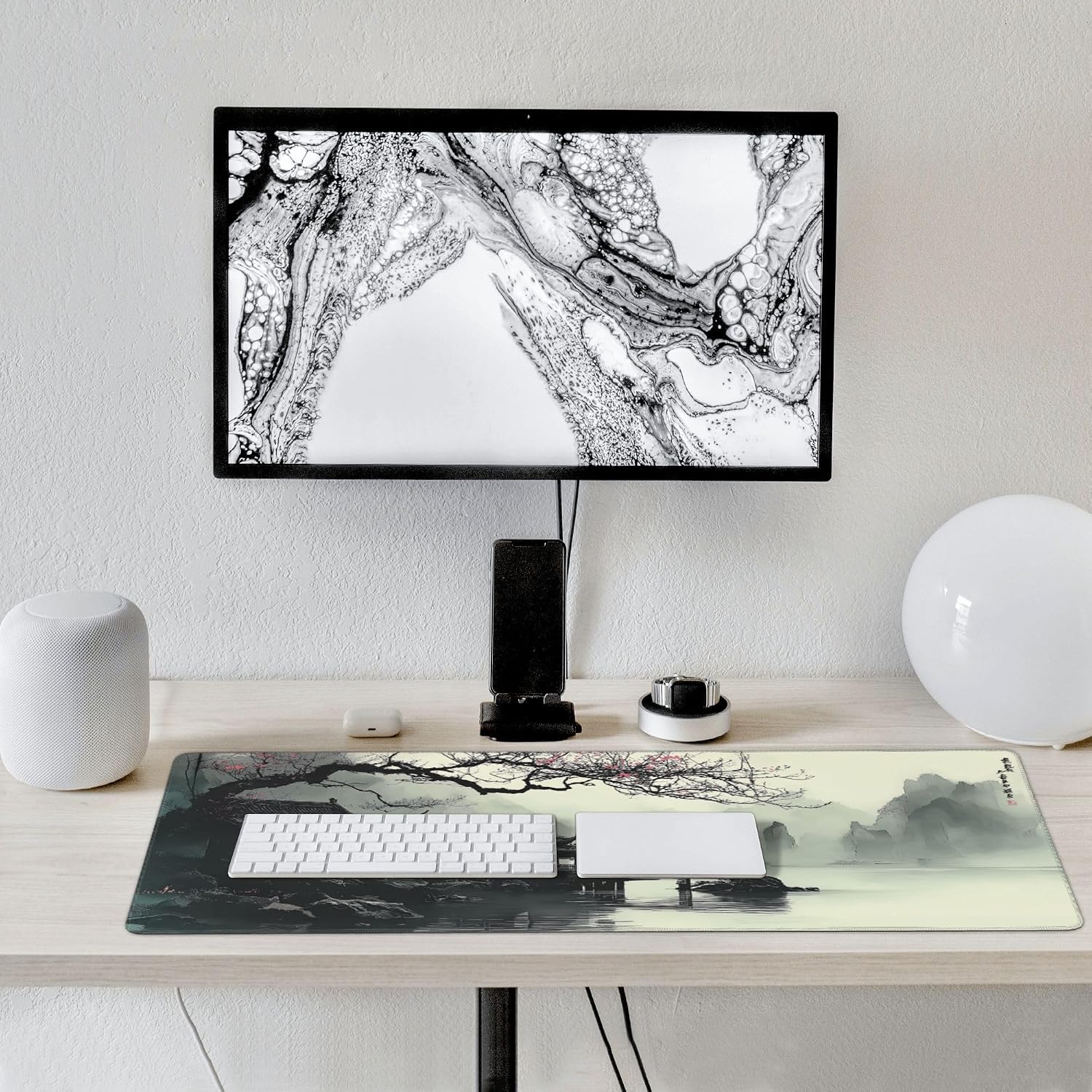 MOUSE PAD XL EXTENDIDA JJWETONG DISEÑO ACUARELA JAPONESA CEREZO 90X40 CM - 4