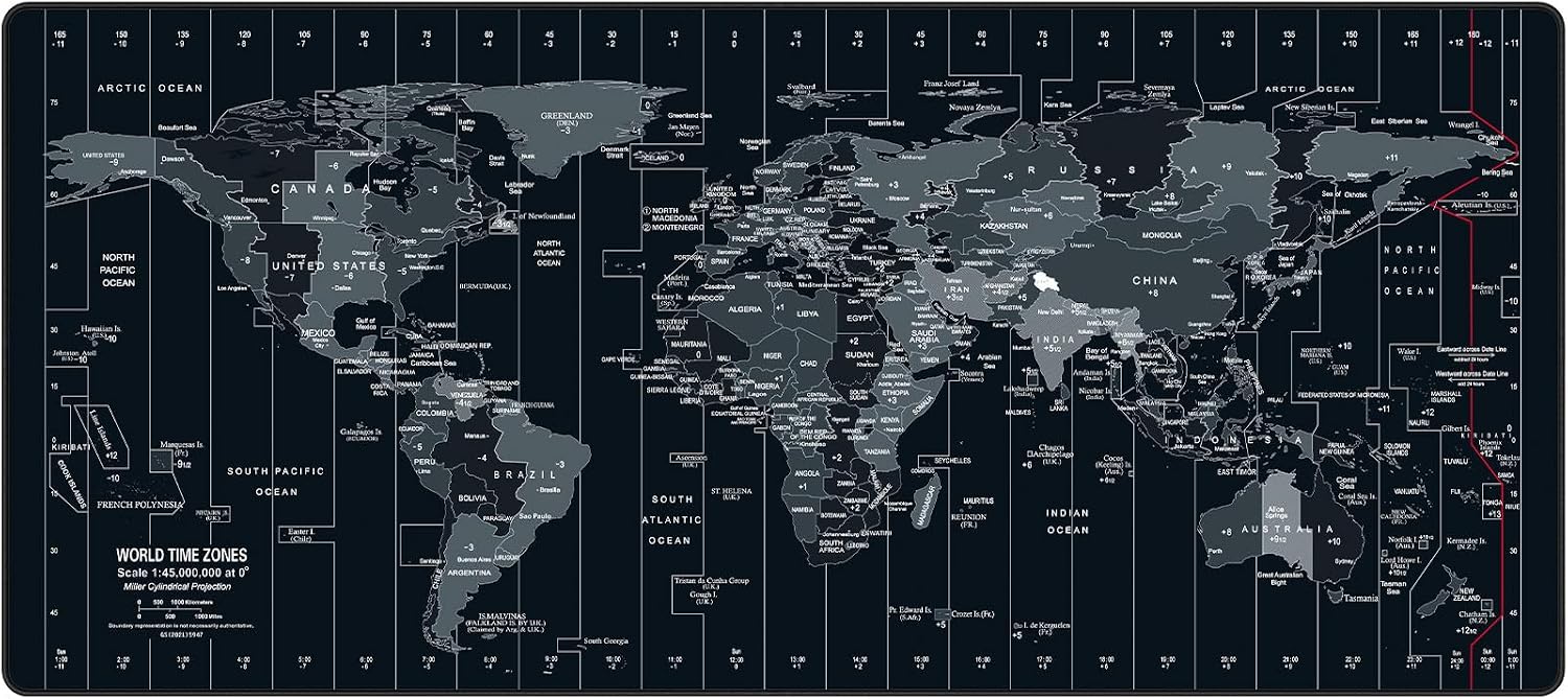 MOUSE PAD GRANDE ANPOLLO MAPA MUNDIAL 90X40 CM BASE ANTIDESLIZANTE - 2