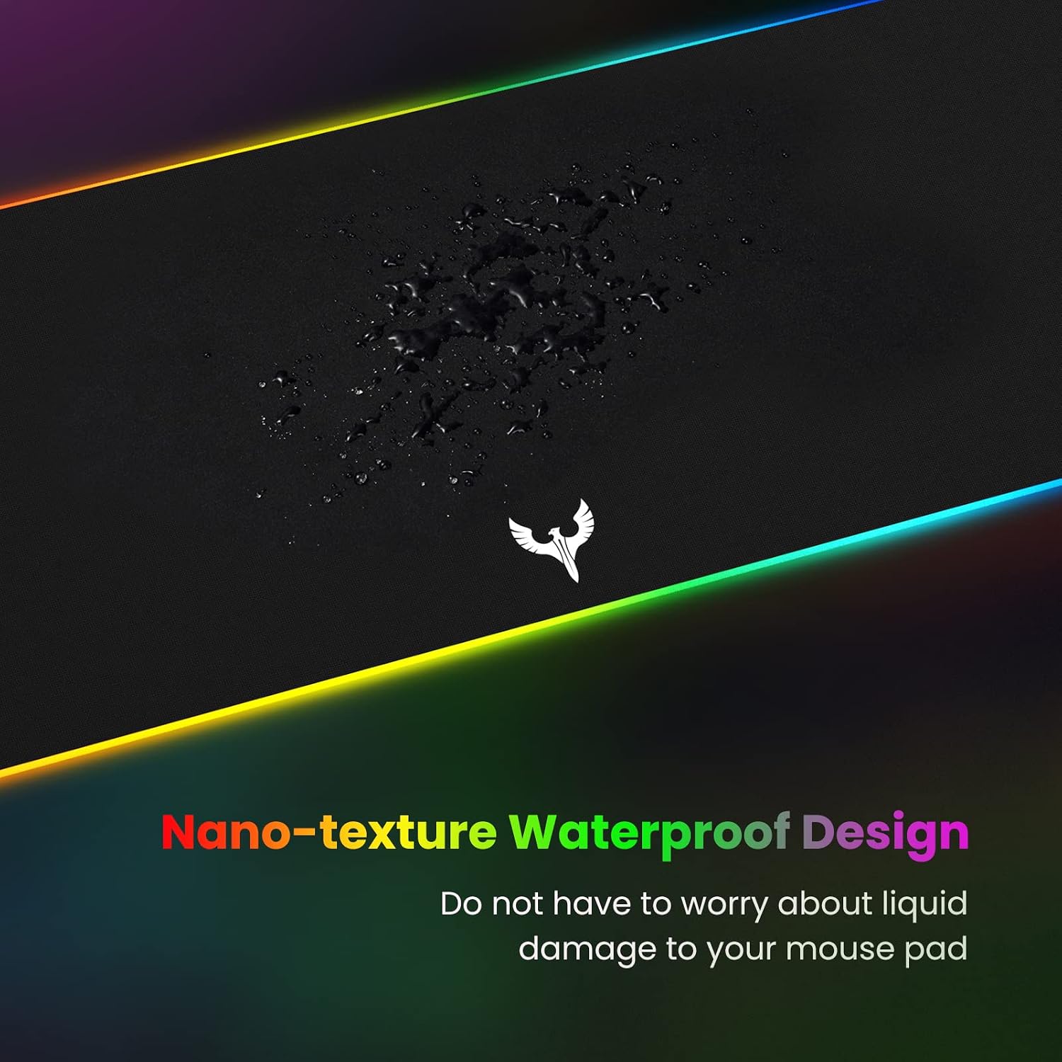 MOUSE PAD BLADEHAWKS RGB GAMING EXTRA GRANDE 31.5X12 PULGADAS NEGRO - 4