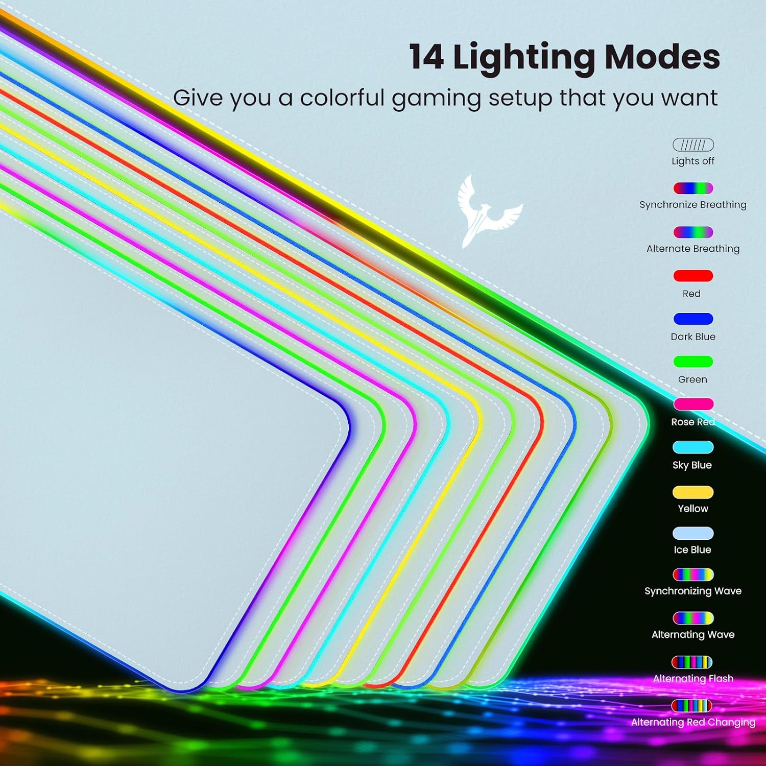 MOUSE PAD BLADEHAWKS RGB GAMING EXTRA GRANDE 31.5X12 PULGADAS GRIS - 2
