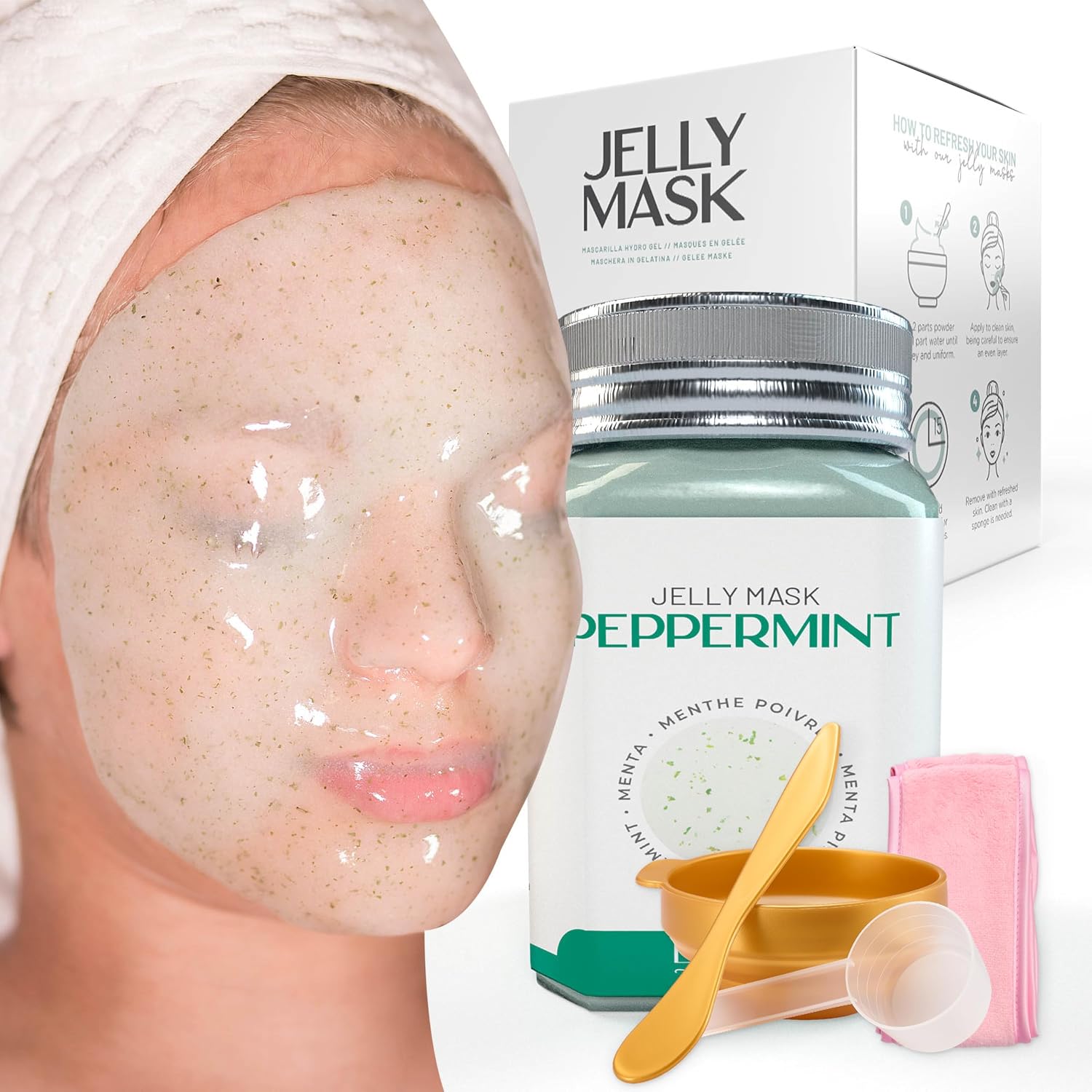 MASCARILLA FACIAL BRÜUN PEEL-OFF PEPPERMINT JELLY 680 ML PARA 30 A 35 APLICACIONES - 1