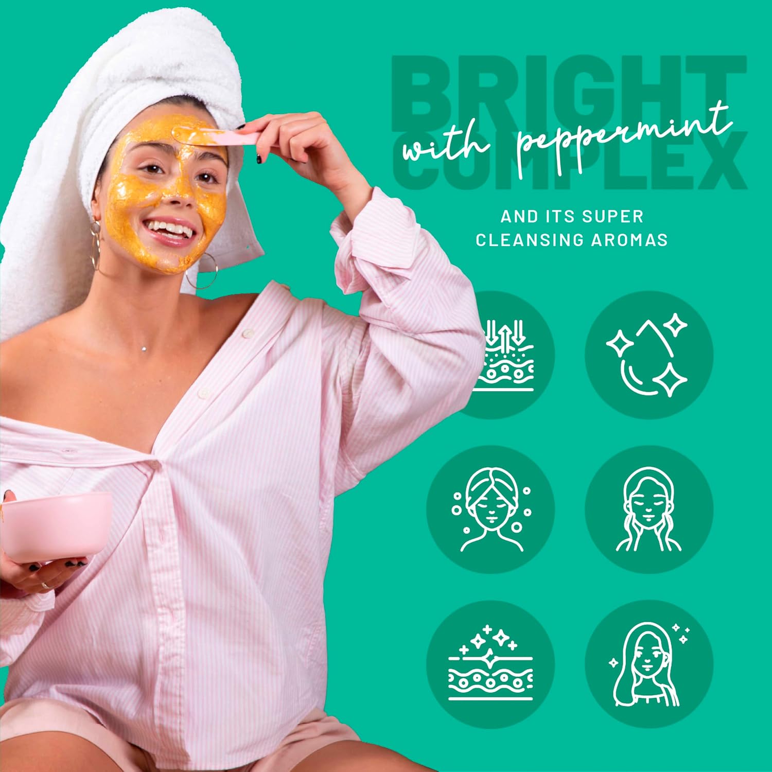 MASCARILLA FACIAL BRÜUN PEEL-OFF PEPPERMINT JELLY 680 ML PARA 30 A 35 APLICACIONES - 3