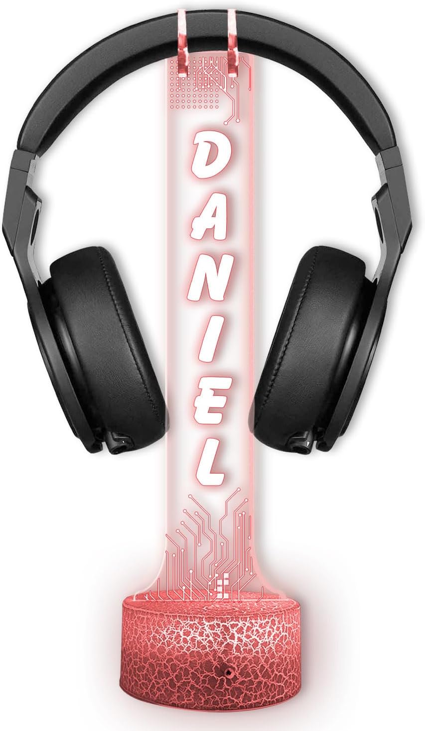 SOPORTE PARA AUDÍFONOS GIANTBIGHANDS PERSONALIZADO CON LUZ LED RGB - 2
