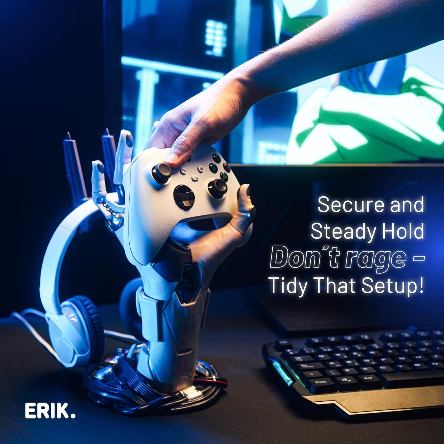 SOPORTE PARA CONTROLES Y AUDÍFONOS GRUPO ERIK CYBERPUNK - 4